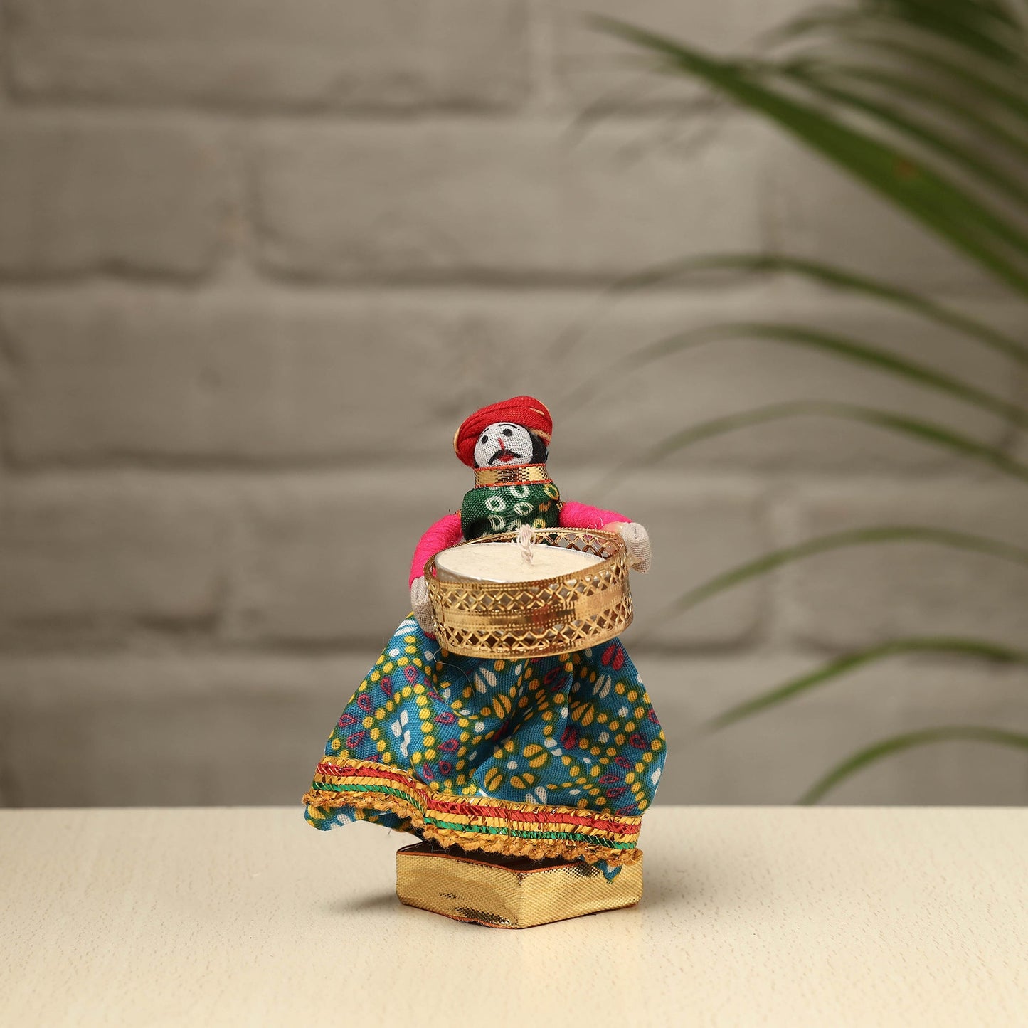 Rajasthani Puppet Couple Handmade Tealight Candle Holders (Set of 2)