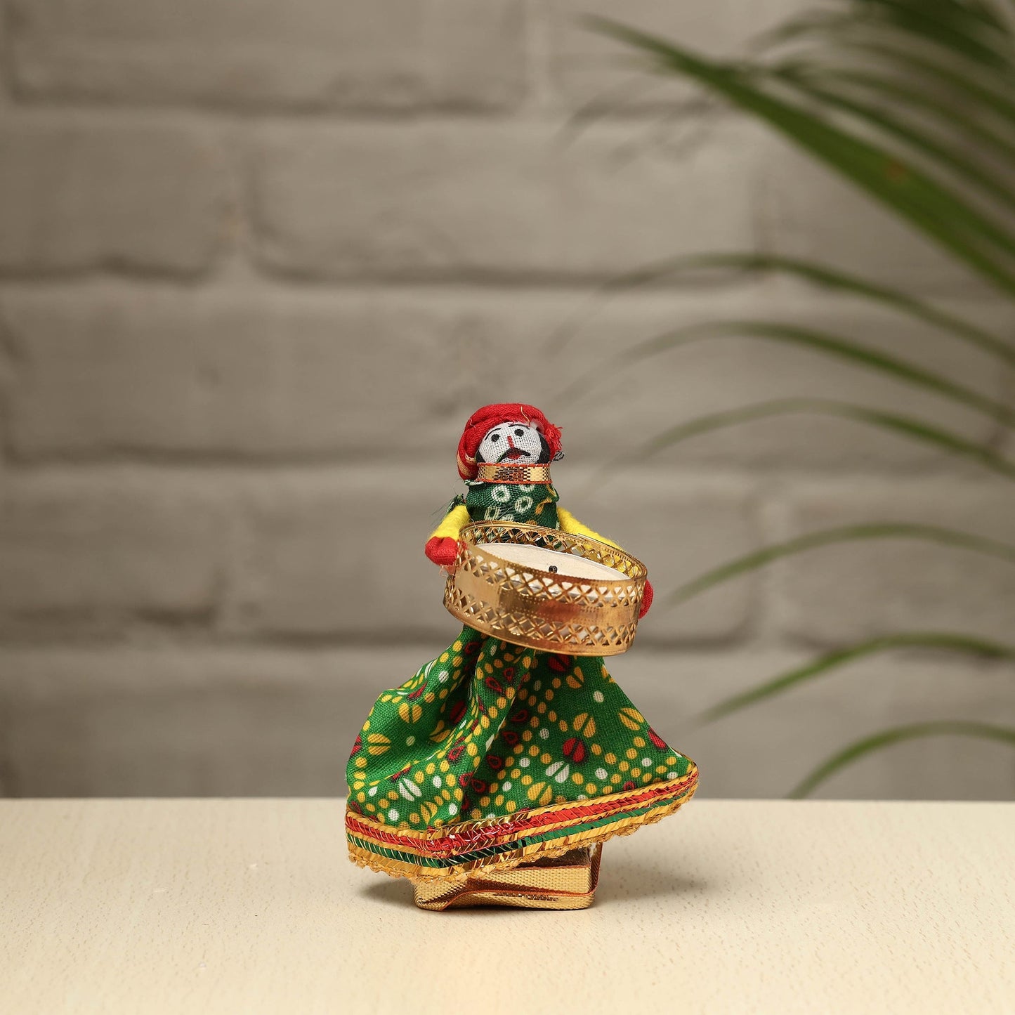 Rajasthani Puppet Couple Handmade Tealight Candle Holders (Set of 2)