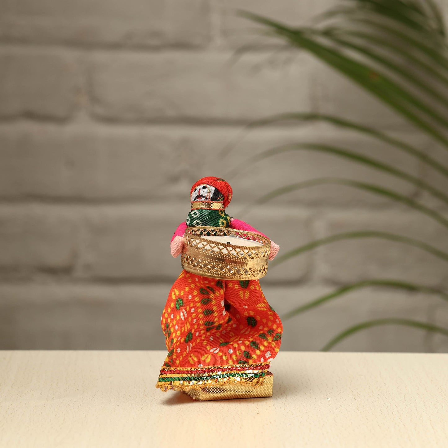 Rajasthani Puppet Couple Handmade Tealight Candle Holders (Set of 2)