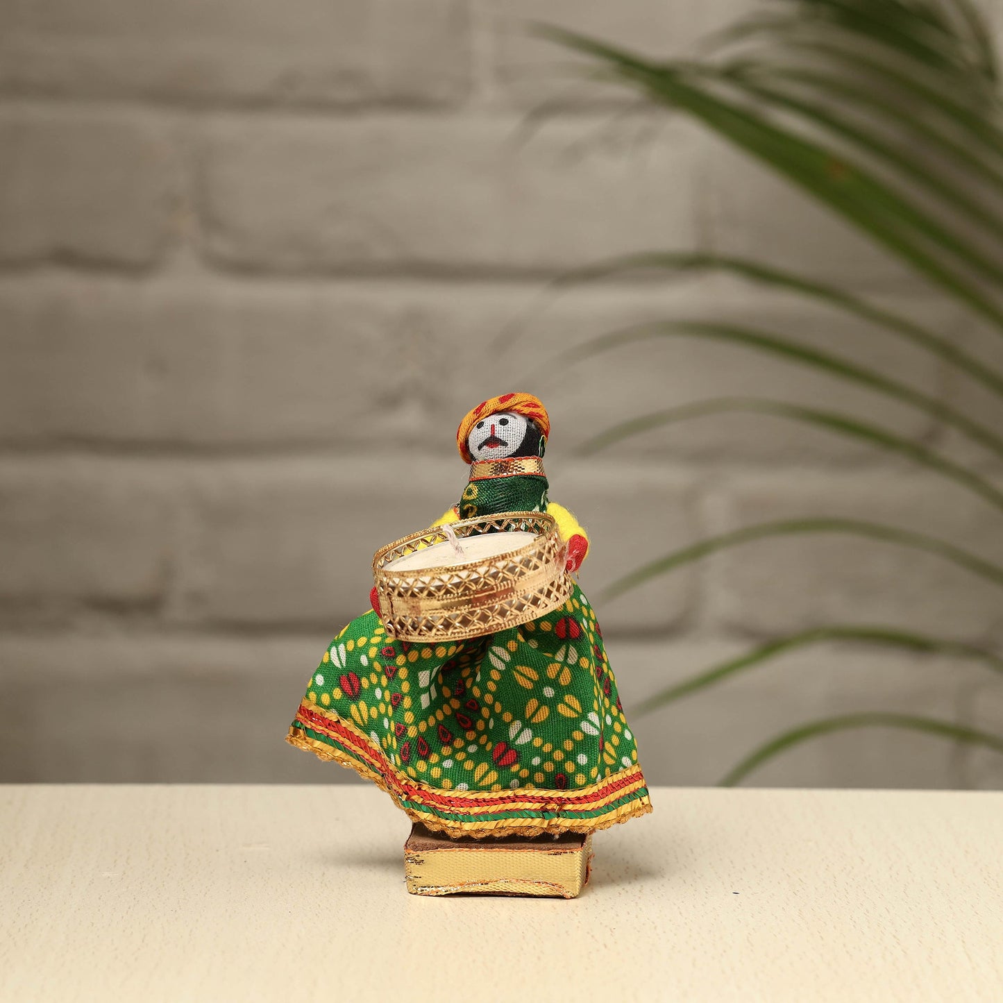Rajasthani Puppet Couple Handmade Tealight Candle Holders (Set of 2)
