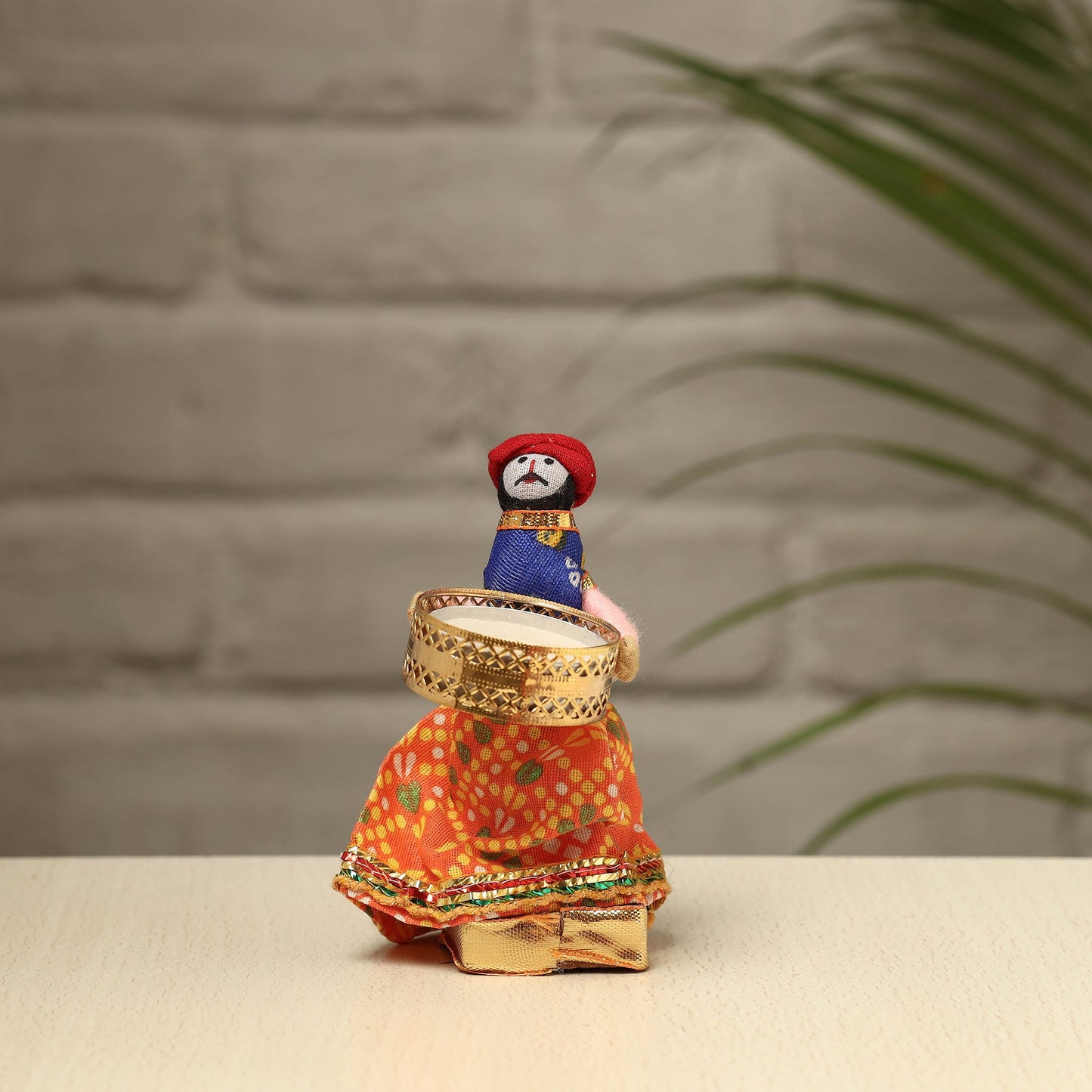 Rajasthani Puppet Couple Handmade Tealight Candle Holders (Set of 2)