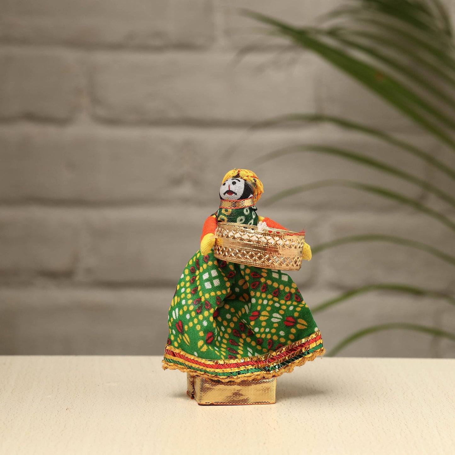 Rajasthani Puppet Couple Handmade Tealight Candle Holders (Set of 2)