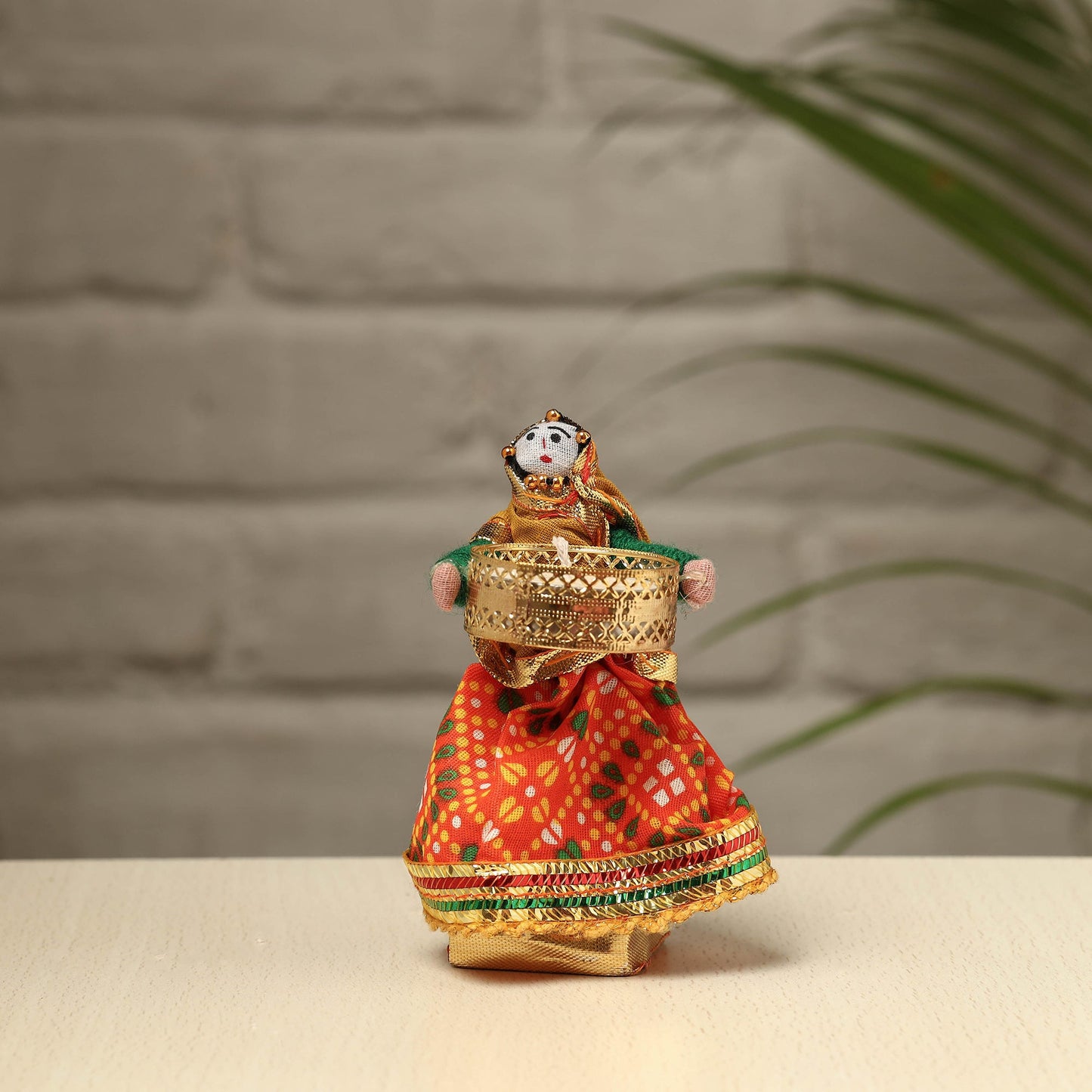 Rajasthani Puppet Couple Handmade Tealight Candle Holders (Set of 2)
