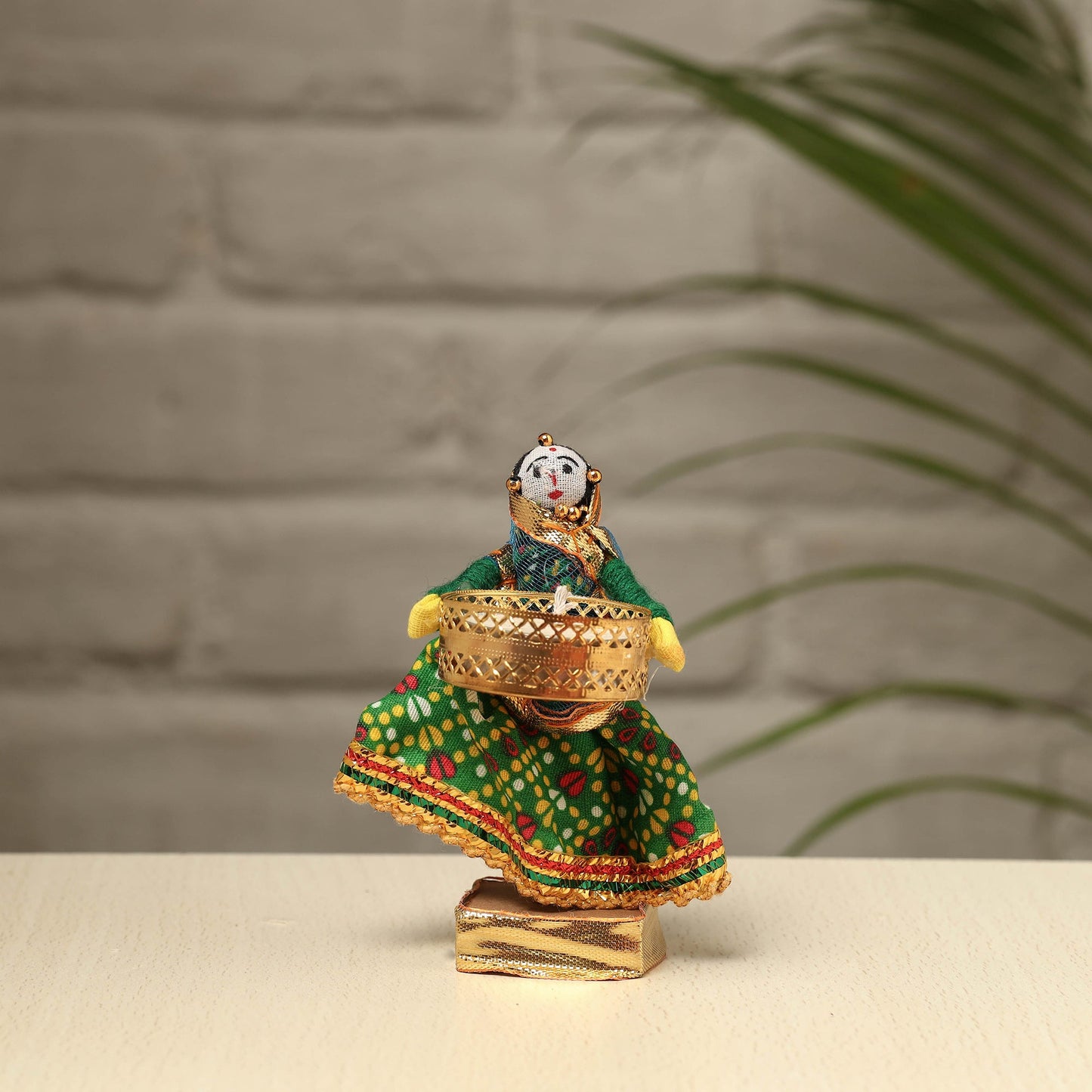 Rajasthani Puppet Couple Handmade Tealight Candle Holders (Set of 2)