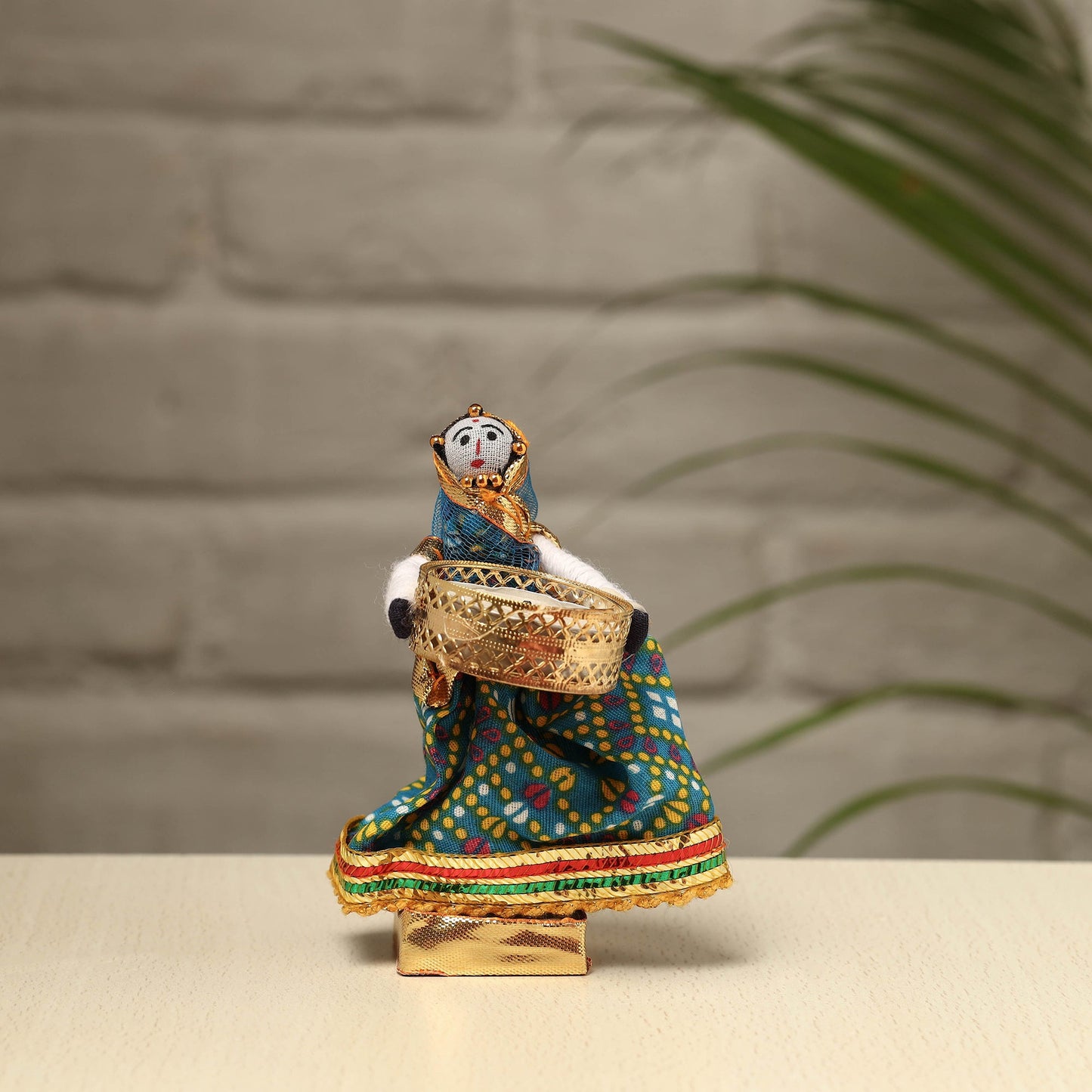 Rajasthani Puppet Couple Handmade Tealight Candle Holders (Set of 2)