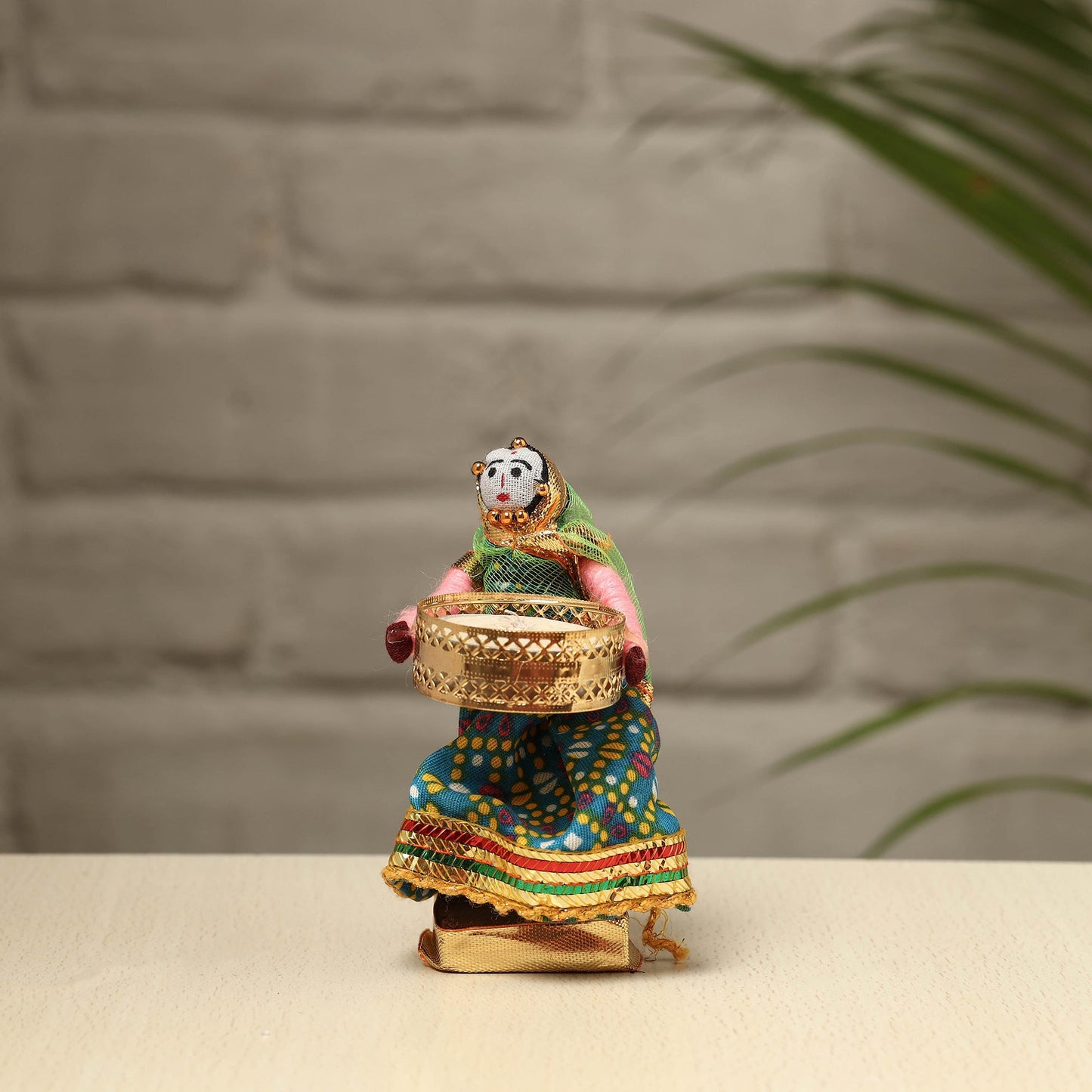 Rajasthani Puppet Couple Handmade Tealight Candle Holders (Set of 2)