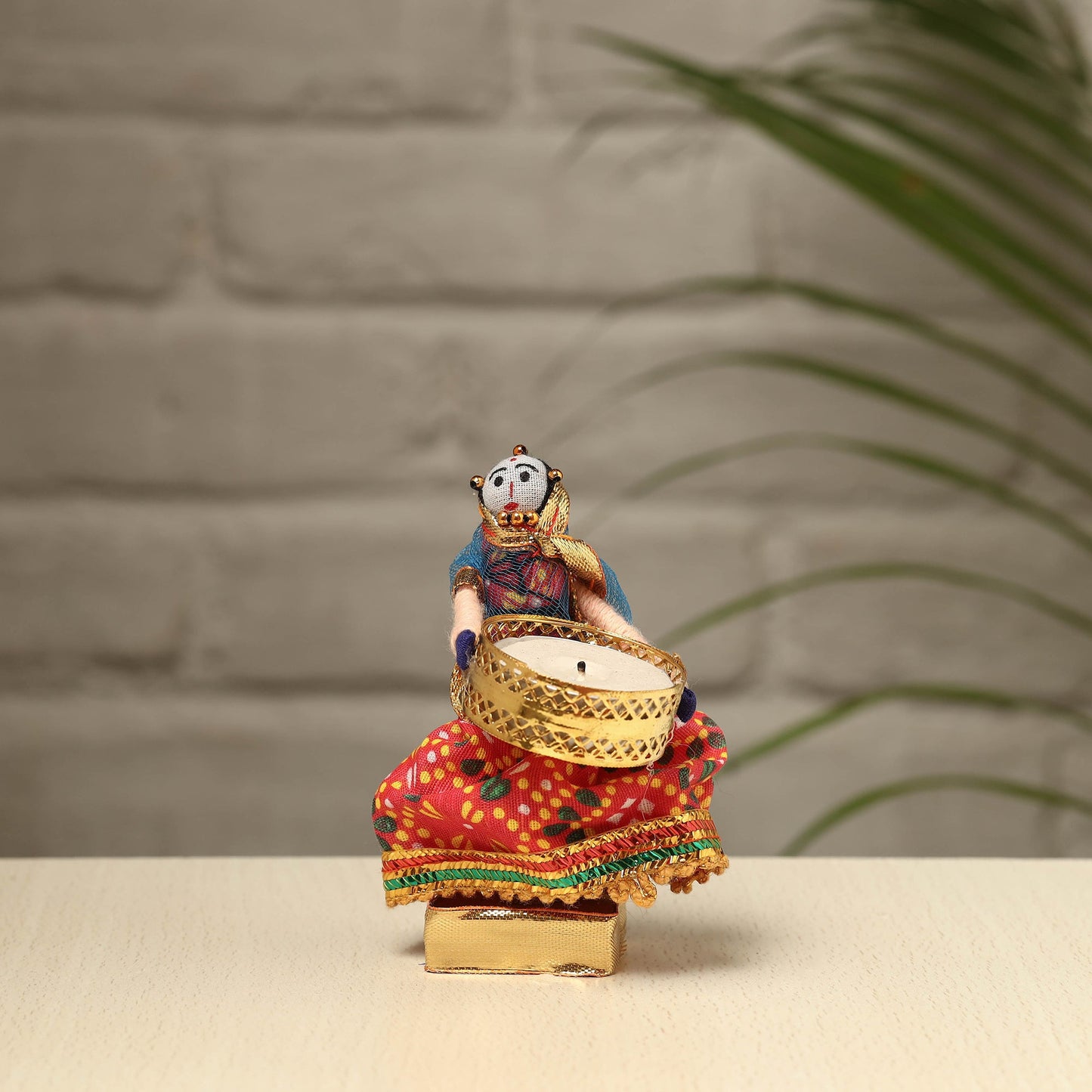 Rajasthani Puppet Couple Handmade Tealight Candle Holders (Set of 2)