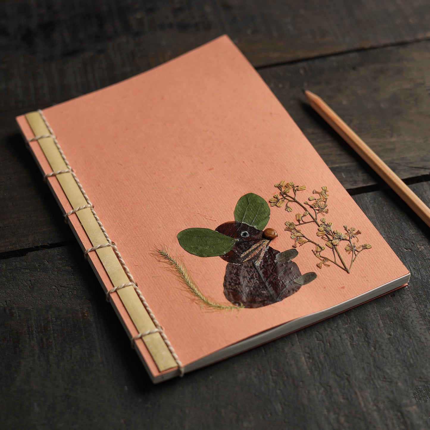 Rat leaves art work handmade notebook for kids 36