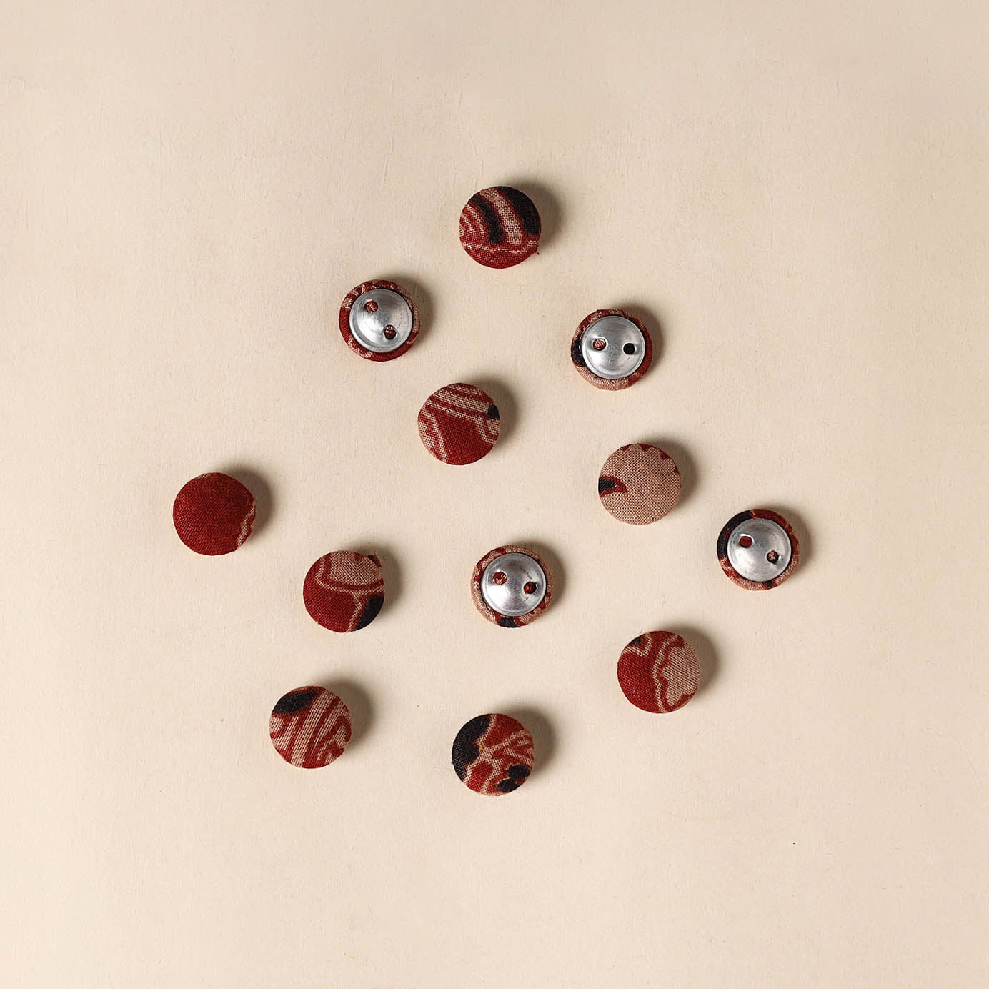 Red Handmade Fabric Button Small at iTokri