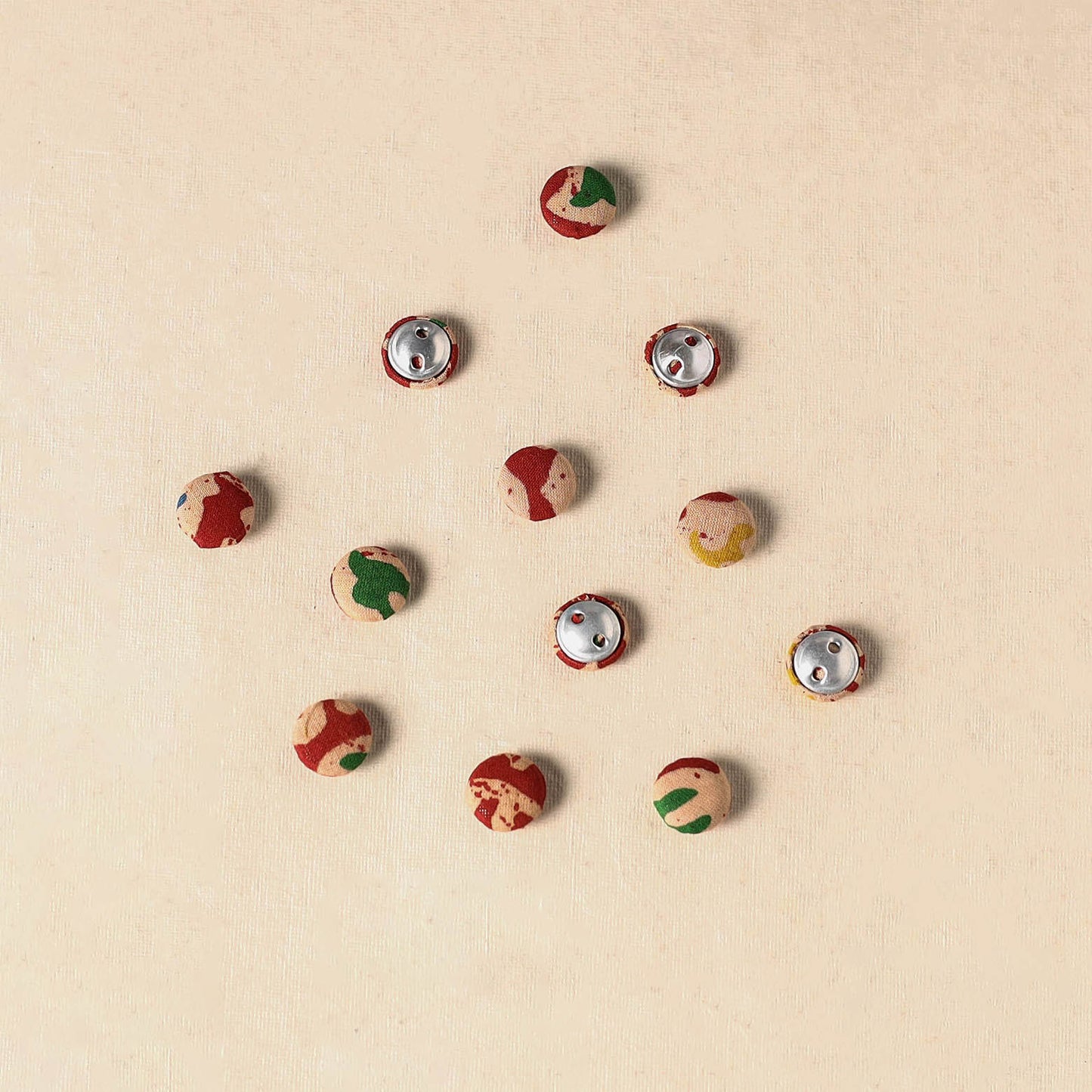1.5cm handmade fabric small button (set of 12) 14
