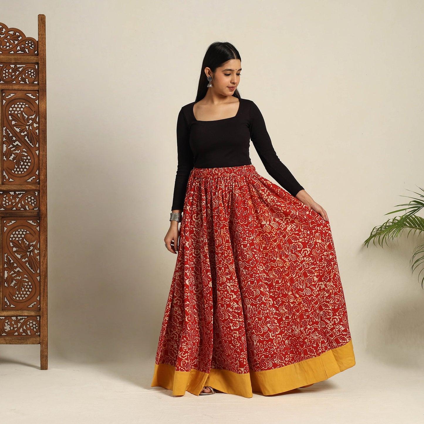 24 Kali Patchwork Batik Print Cotton Long Skirt 14