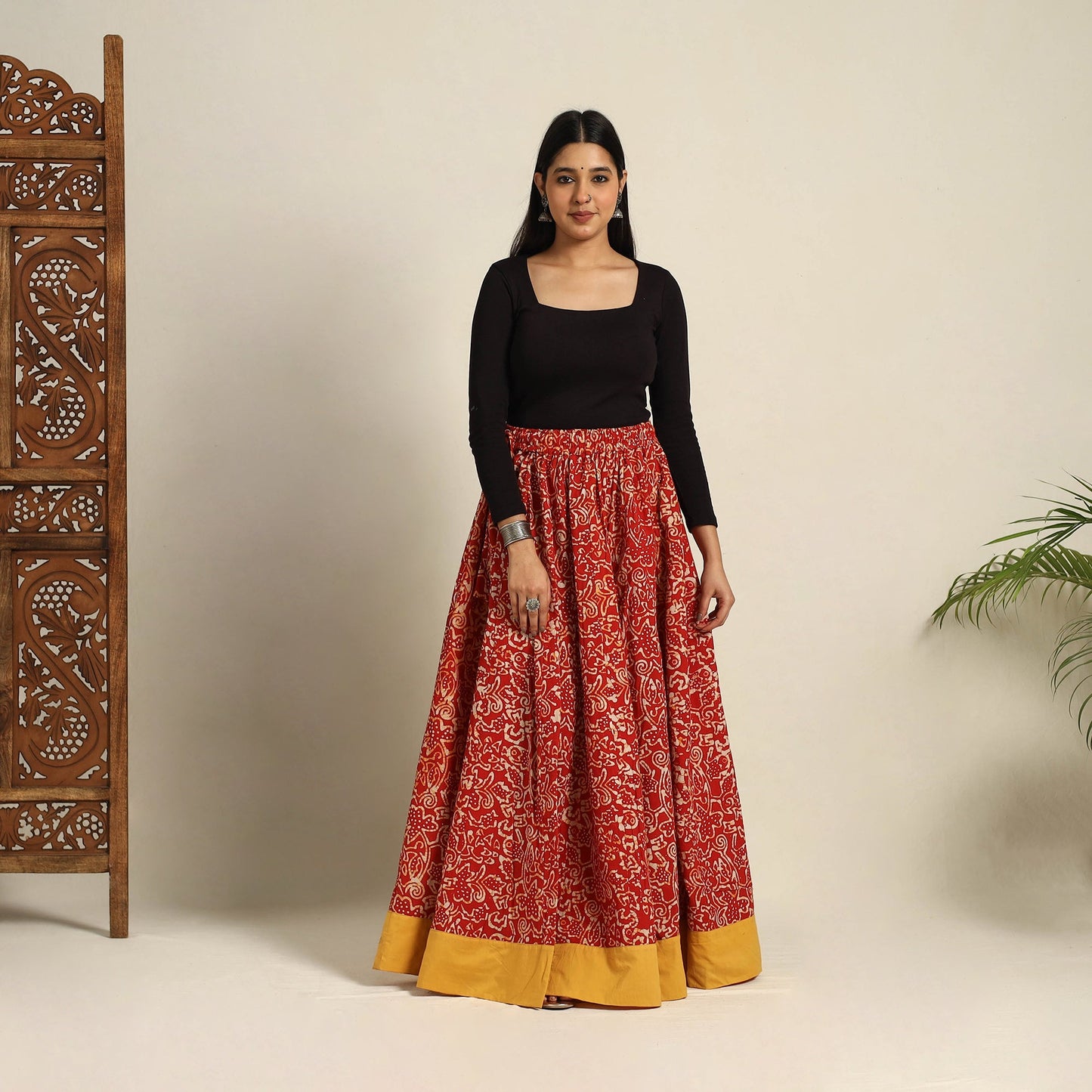 24 Kali Patchwork Batik Print Cotton Long Skirt 14