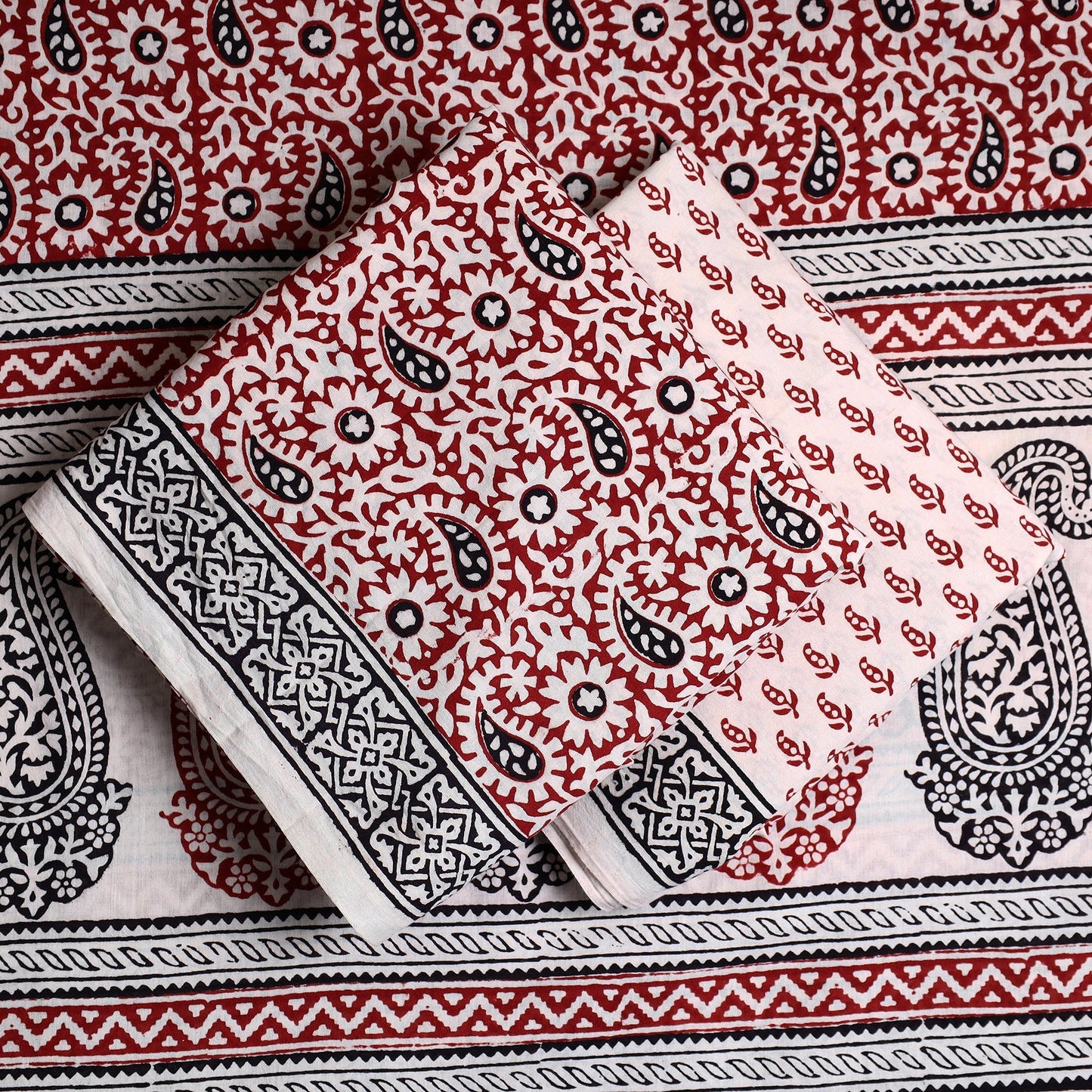 3pc Bagh Print Cotton Dress Material Set