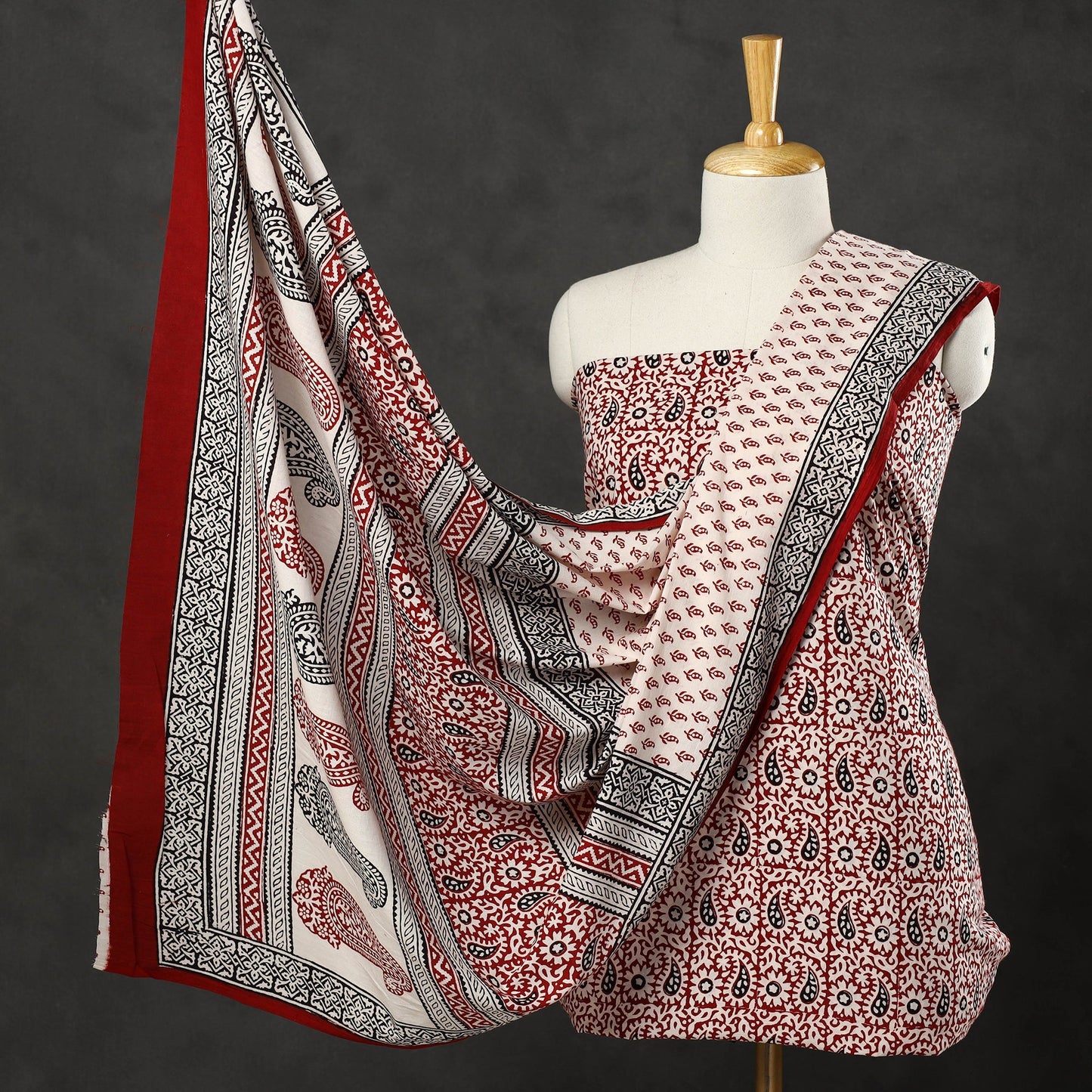 3pc Bagh Print Cotton Dress Material Set