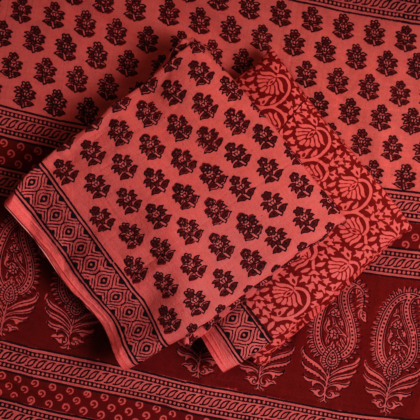 3pc Bagh Print Cotton Dress Material Set