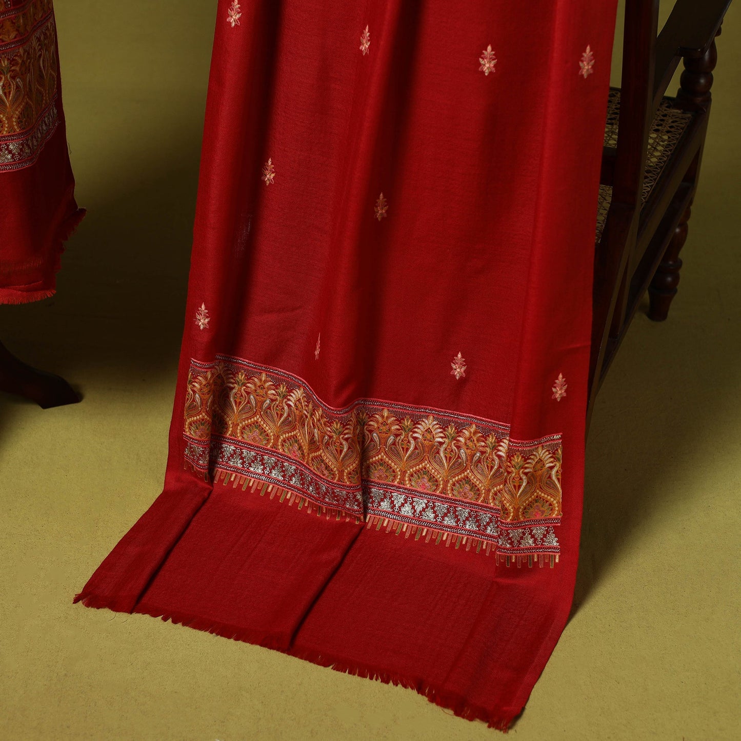 3pc heavy chain stitch embroidered merino wool unstitched