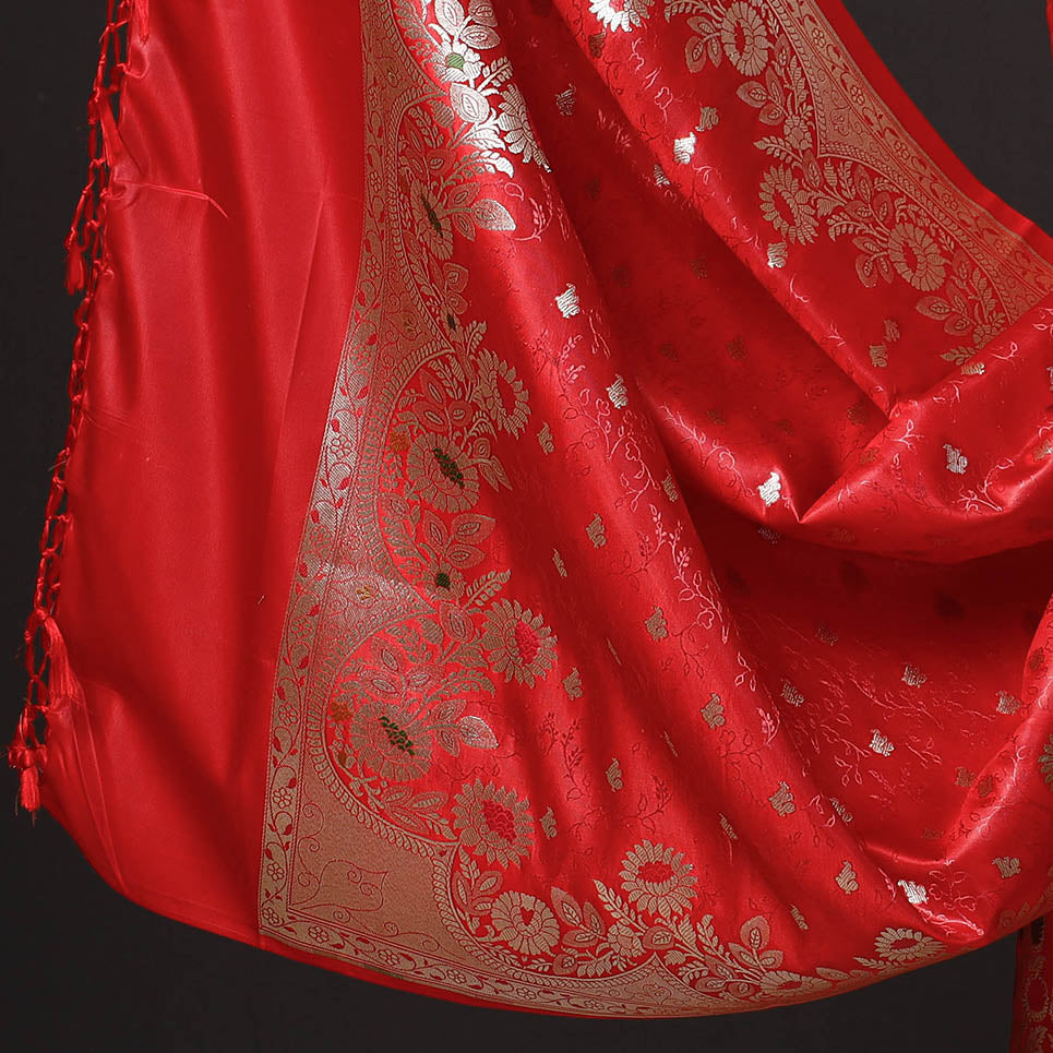 3pc Zari Cutwork Semi Silk Banarasi Dress Material