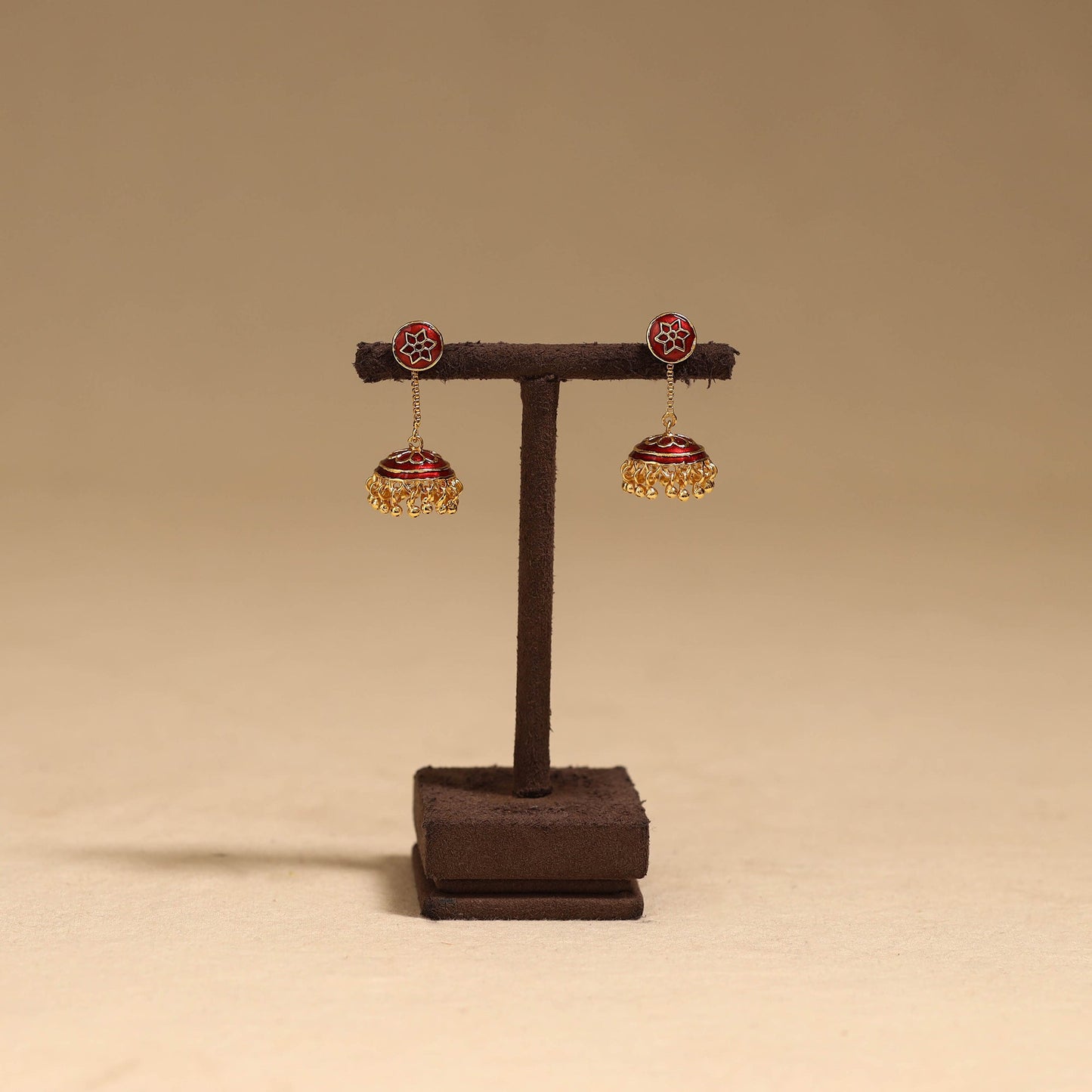 Handcrafted paka meenakari jhumki earrings 54