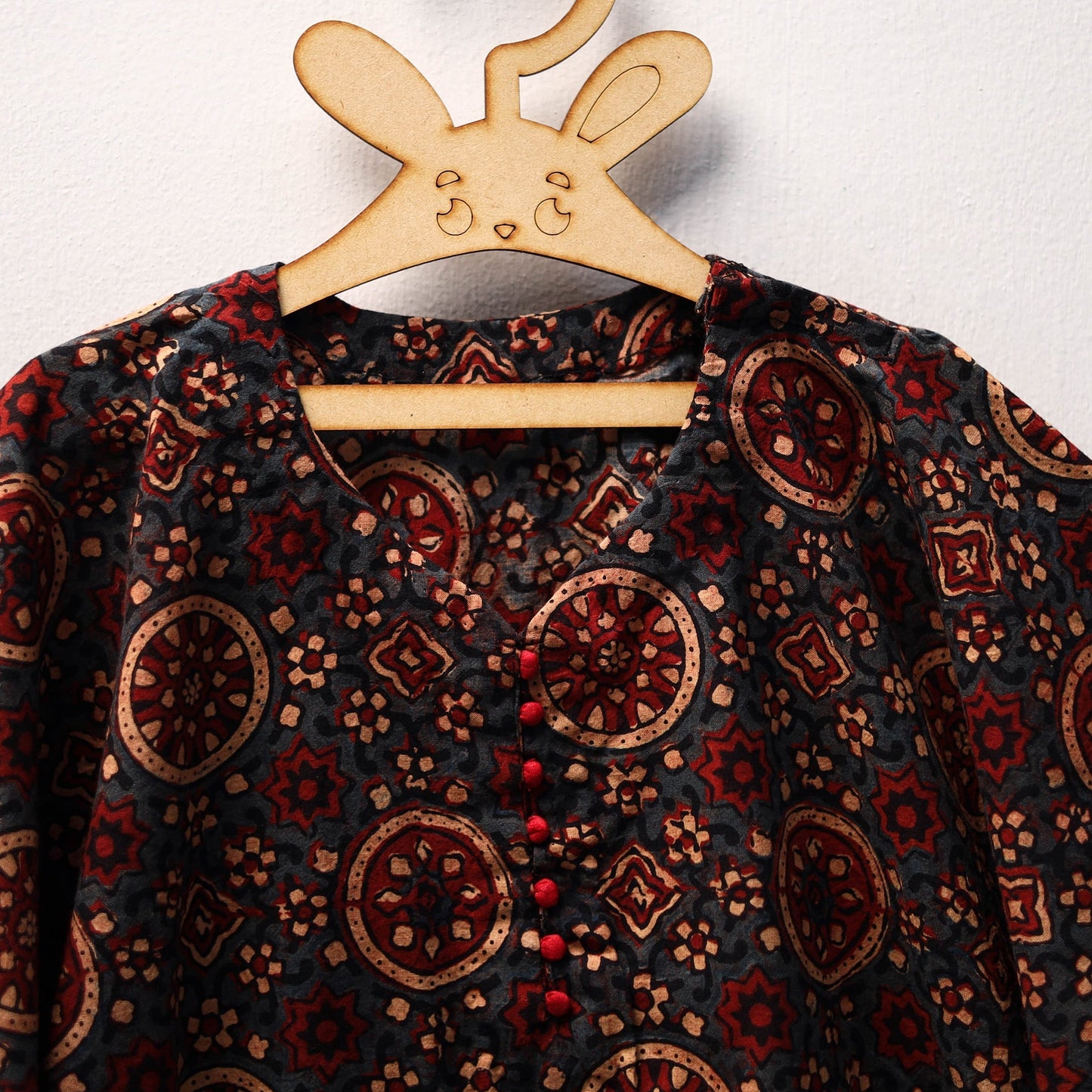 Red - cotton kids kaftan (3-4 years) 15 - handcrafted