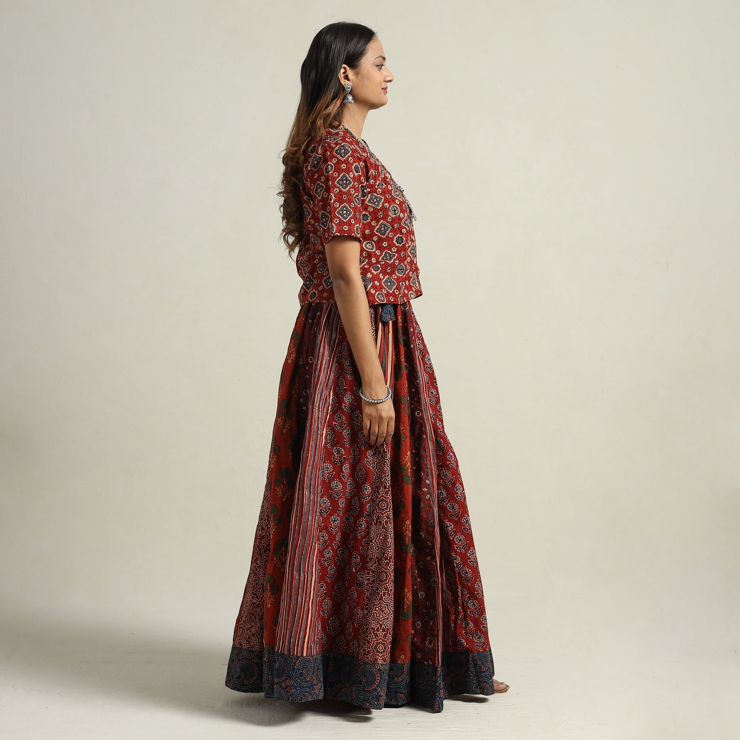 Ajrakh Patchwork Skirt