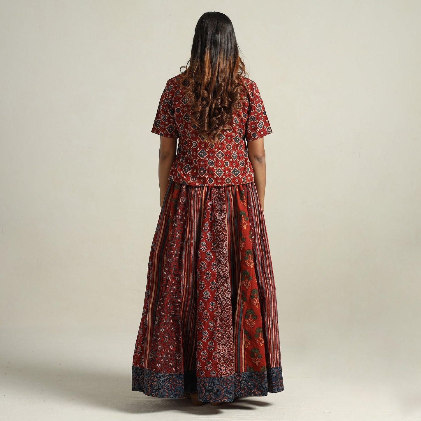 Ajrakh Patchwork Skirt