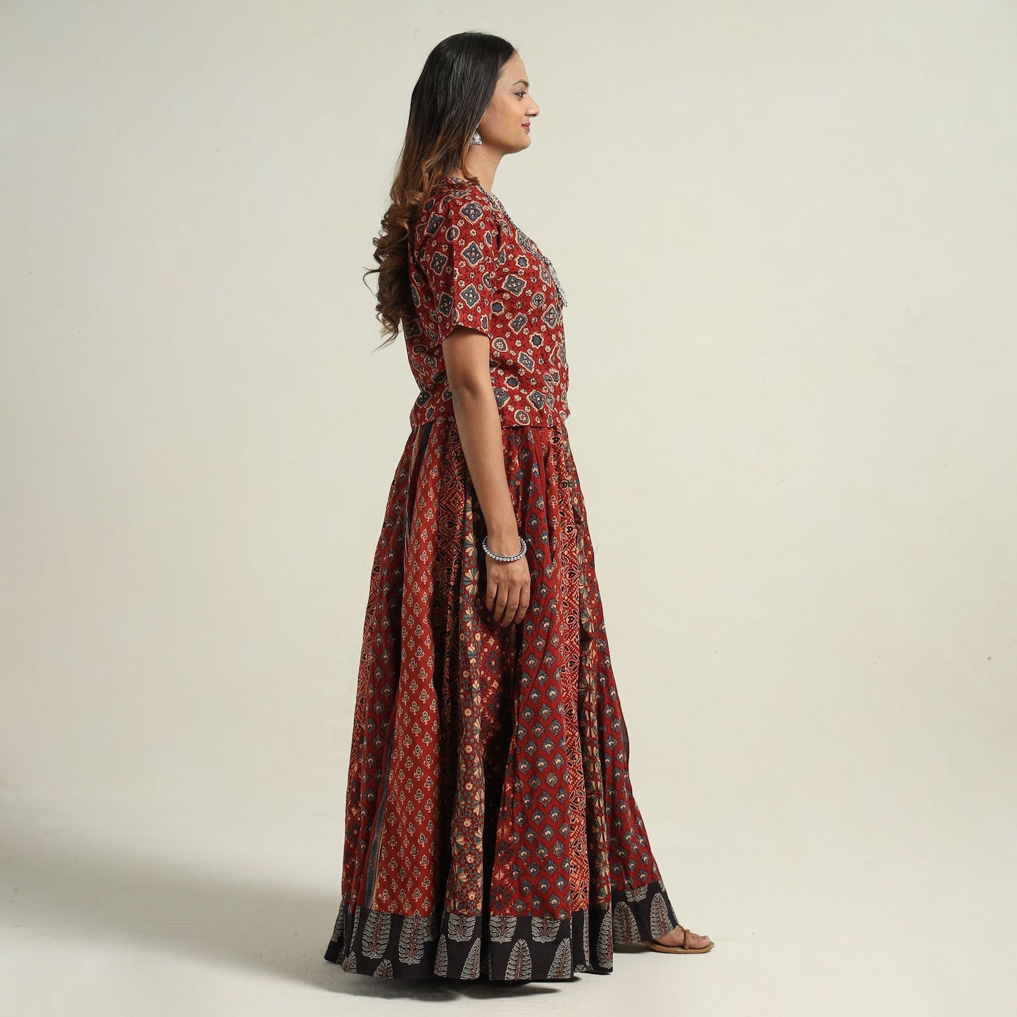 Ajrakh Patchwork Skirt