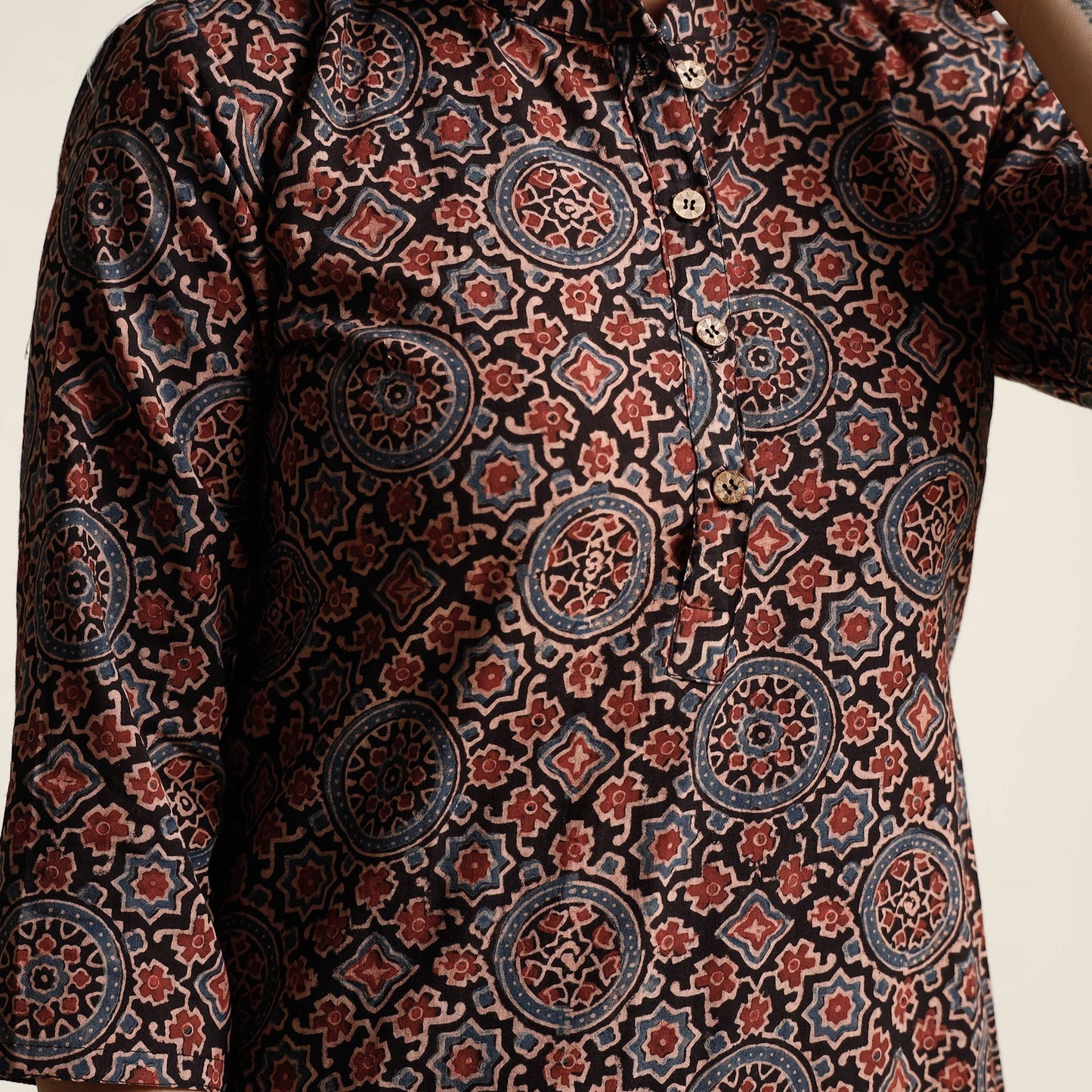 Printed cotton kurta with palazzo & dupatta set