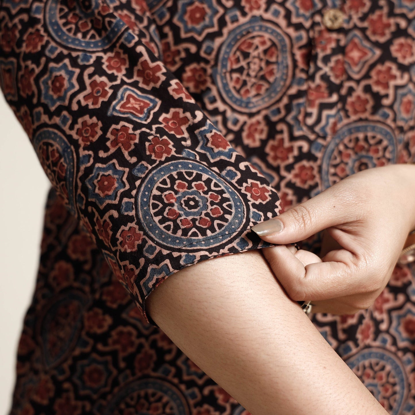 Printed cotton kurta with palazzo & dupatta set