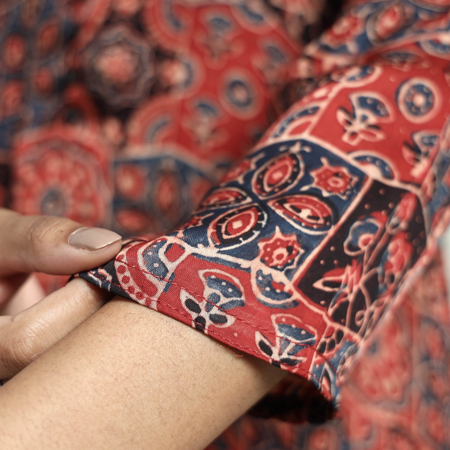 Ajrakh Block Printed Modal Silk Kurta with Palazzo Set