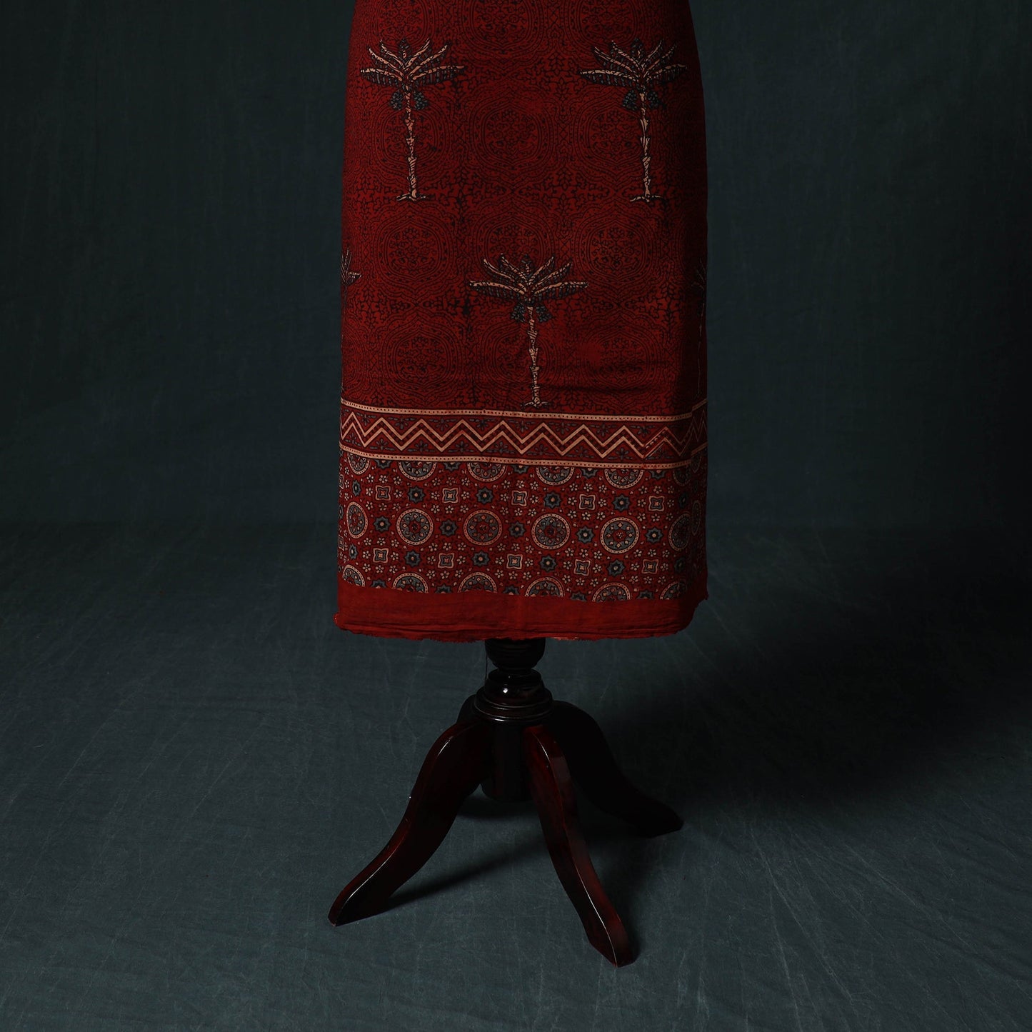 Ajrakh hand block print natural dyed cotton 2pc unstitched