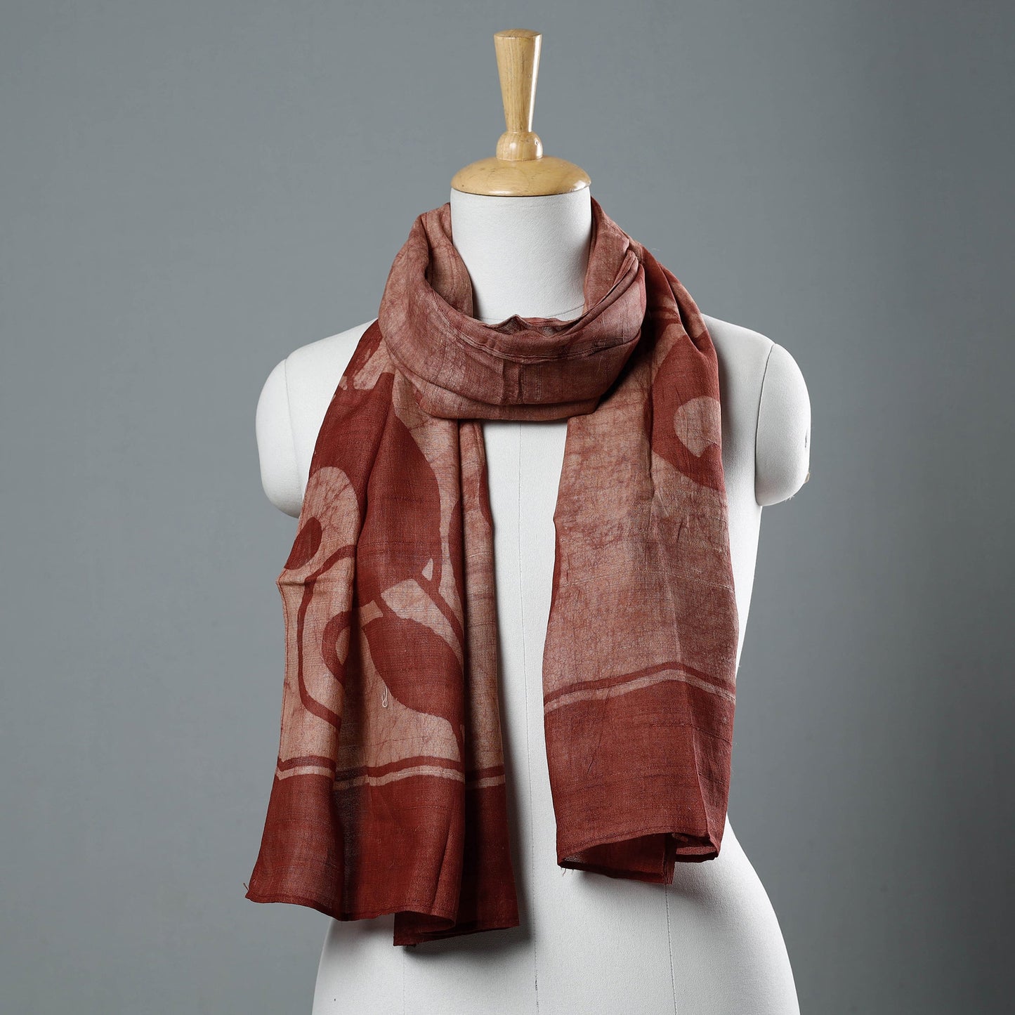 Block Art Print Natural Dyed Tussar Silk Bindaas Stole
