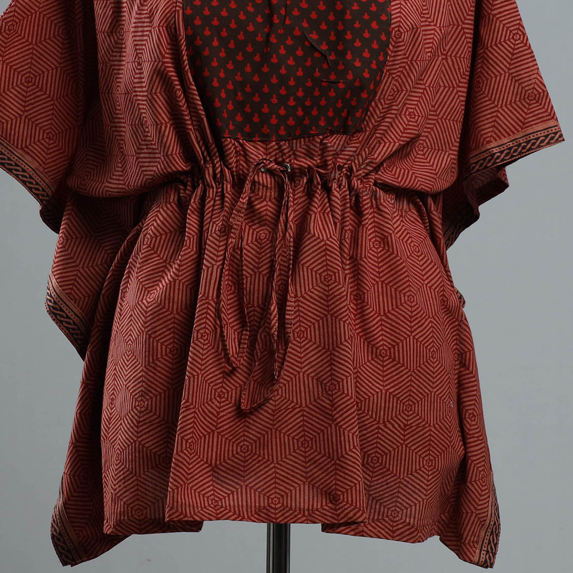 Bagh Block Printed Cotton Kaftan with Tie-Up Waist