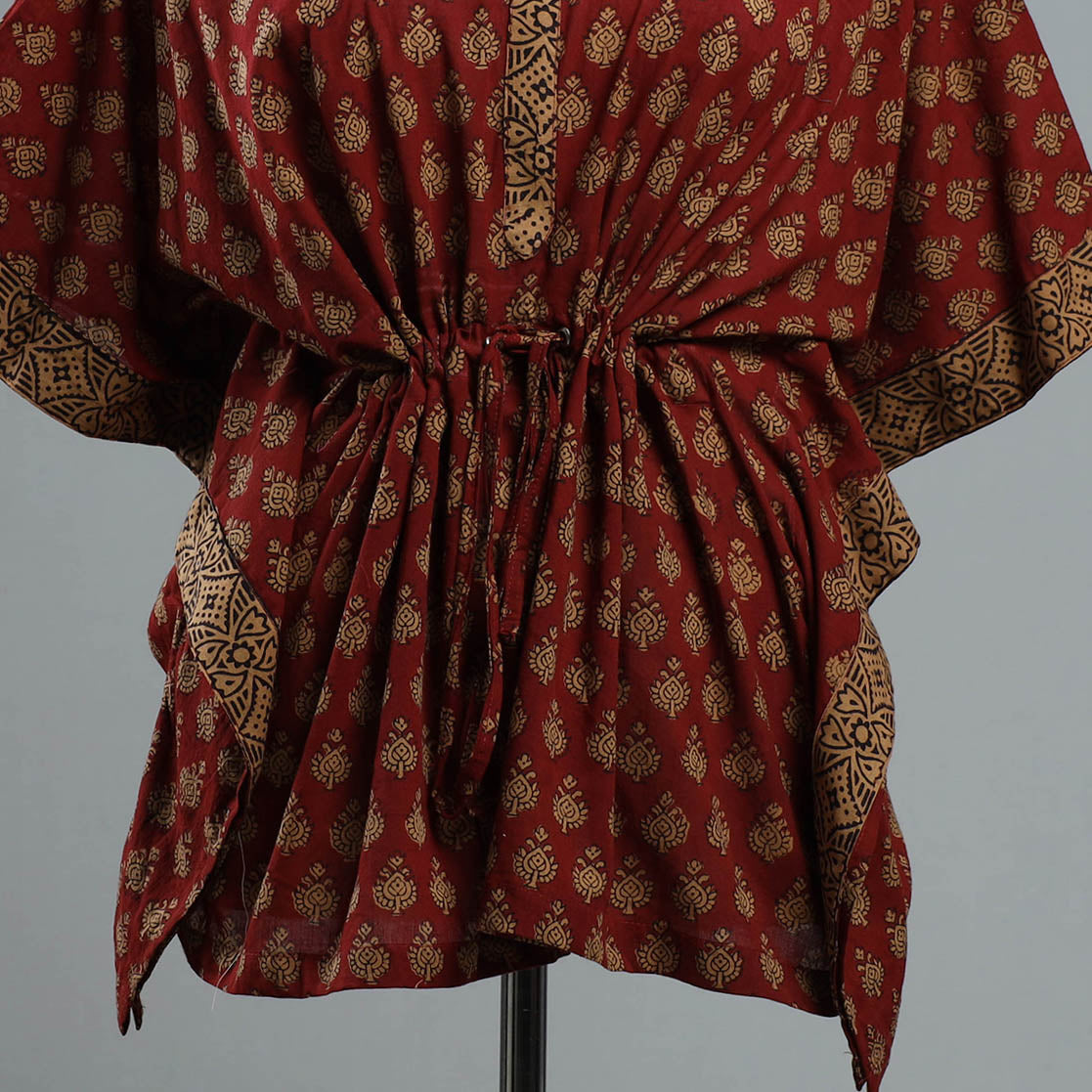 Bagh Block Printed Cotton Kaftan with Tie-Up Waist