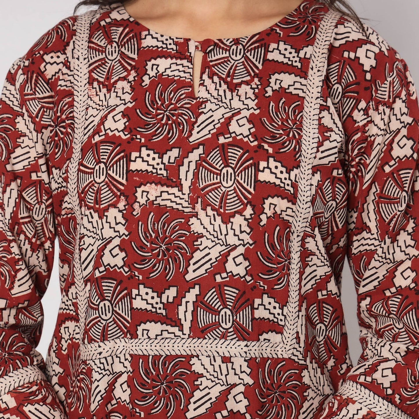 Bagh Block Printed Cotton Kurta with Palazzo & Dupatta Set