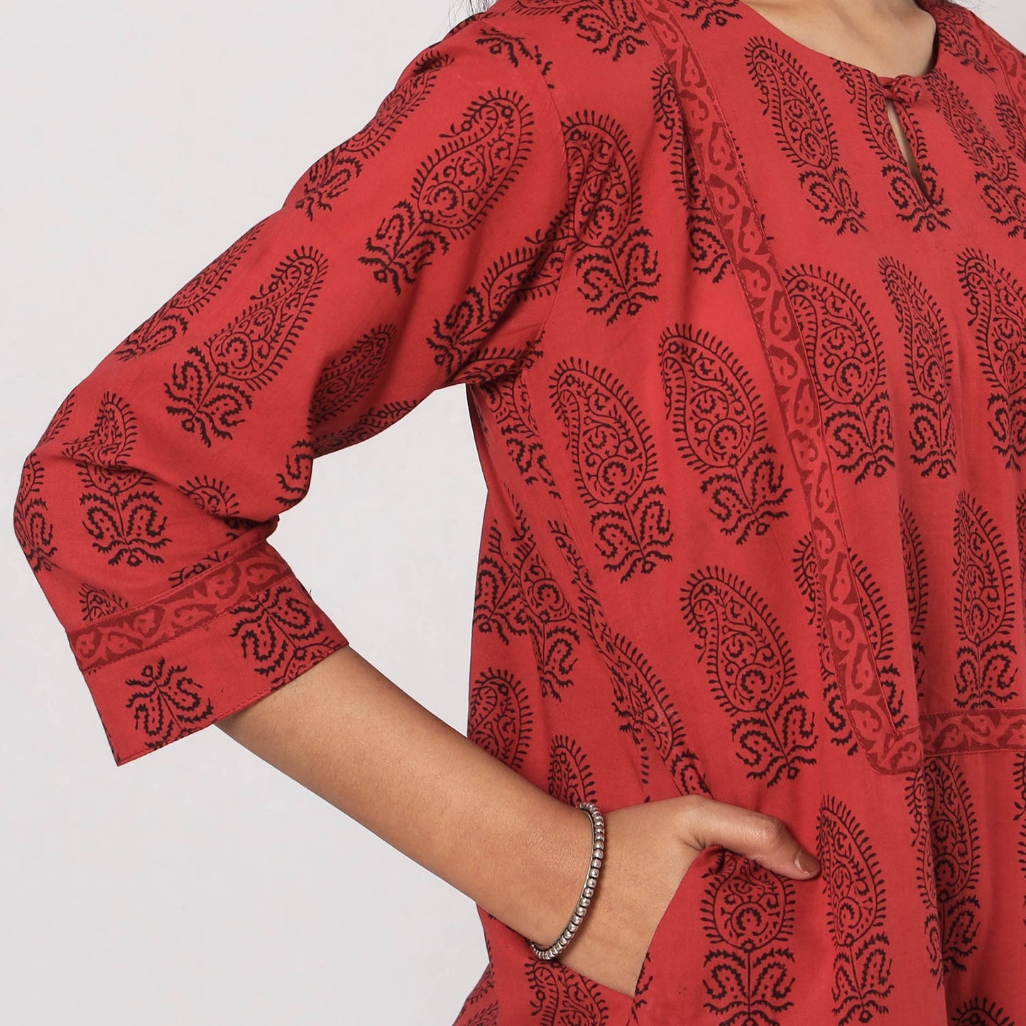 Bagh Block Printed Cotton Kurta with Palazzo & Dupatta Set