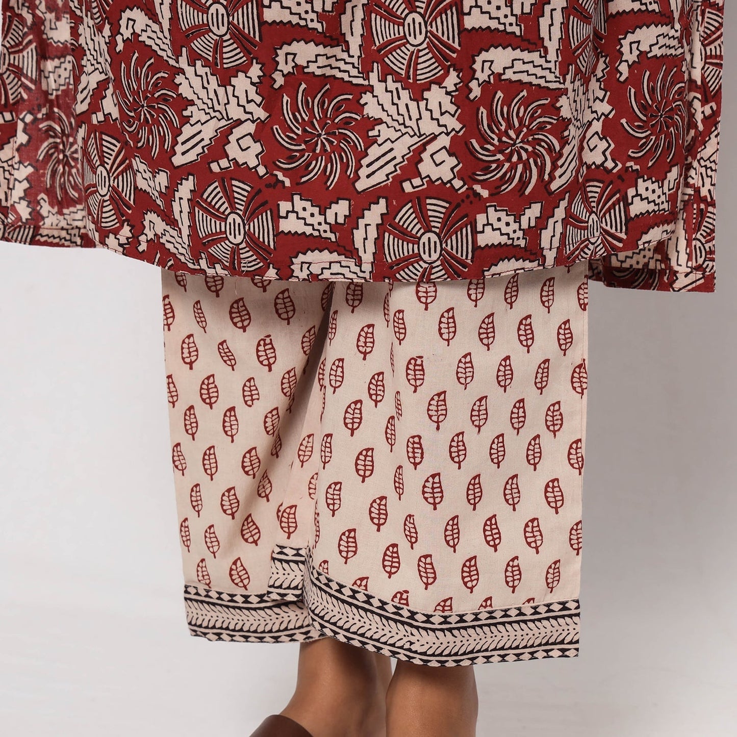 Bagh Block Printed Cotton Kurta with Palazzo & Dupatta Set