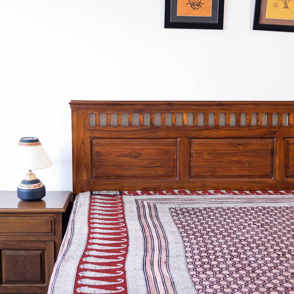 Bagh Block Printed Natural Dyed Pure Cotton Double Bed Cover
