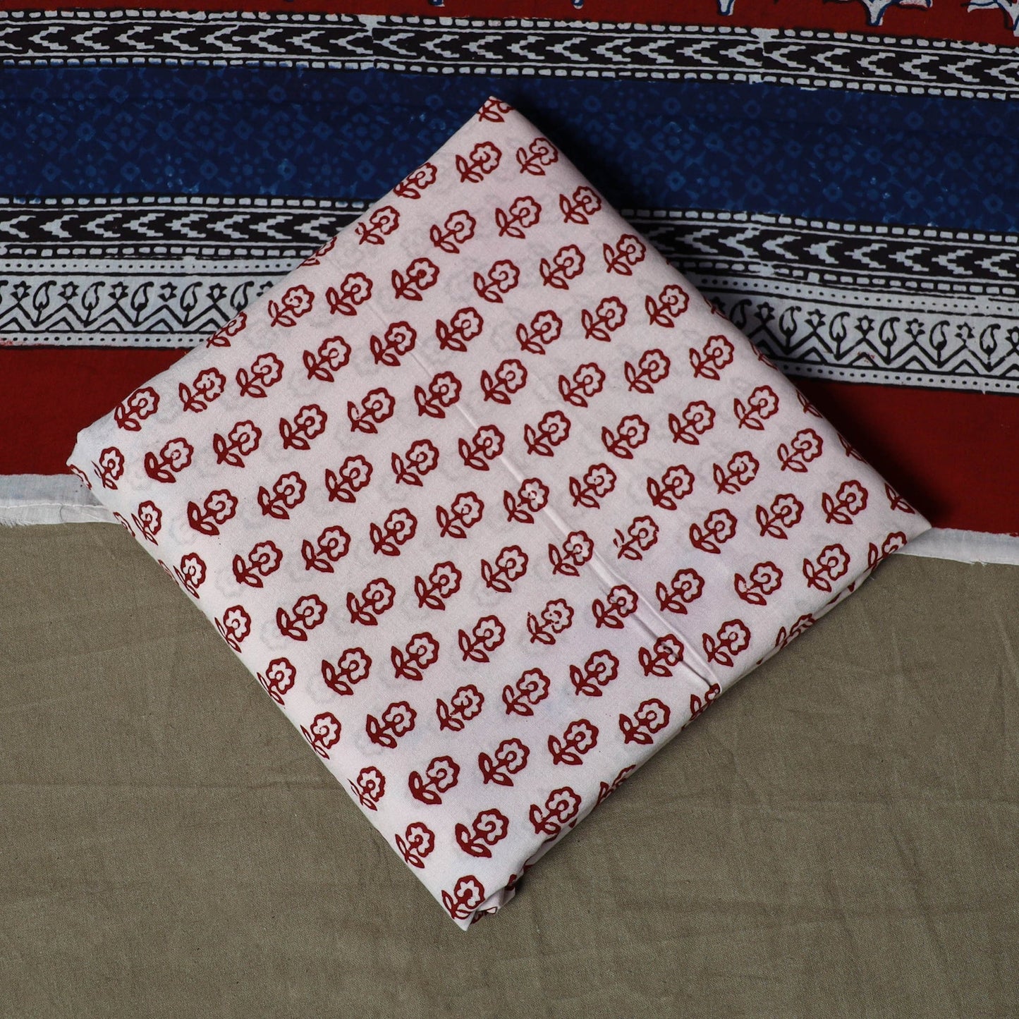 Bagh hand block print natural dyed cotton 3pc unstitched