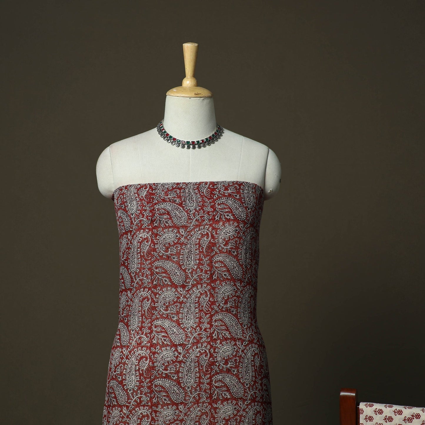 Bagh hand block print natural dyed kota doria cotton 3pc