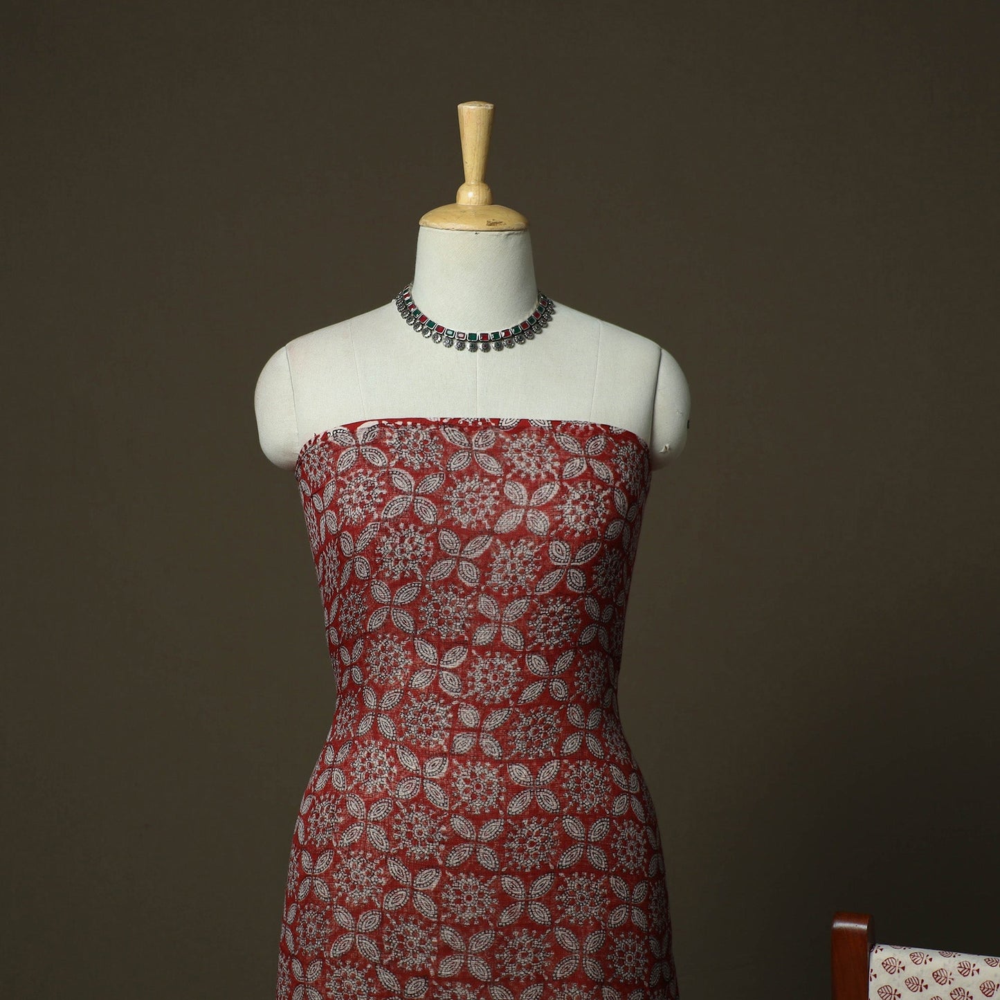 Bagh hand block print natural dyed kota doria cotton 3pc