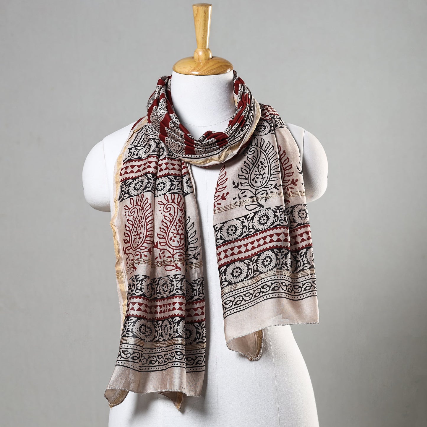 Bagh Block Printed Chanderi Silk Stole