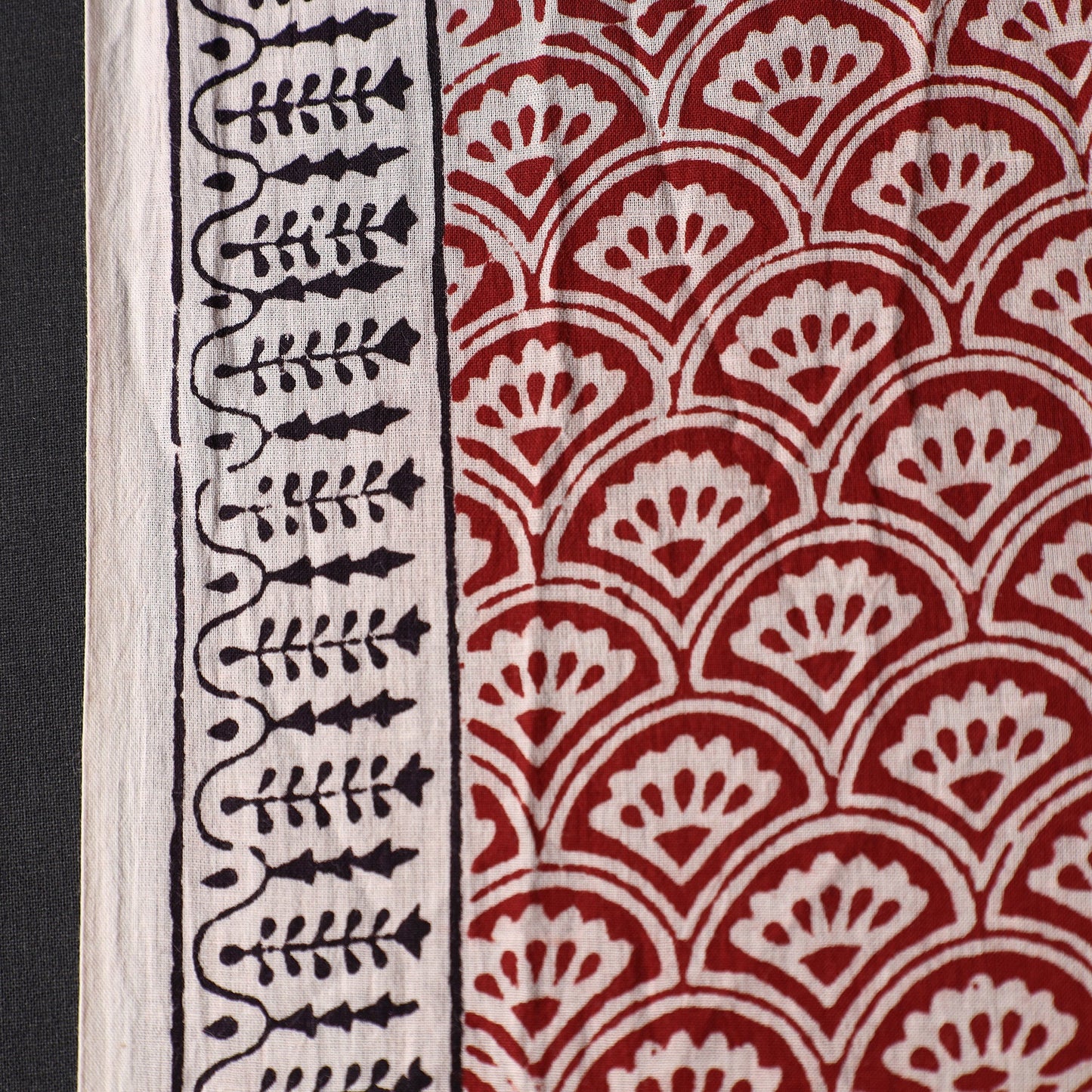 Buy Red Bagh Hand Block Printed Mul Cotton Fabric