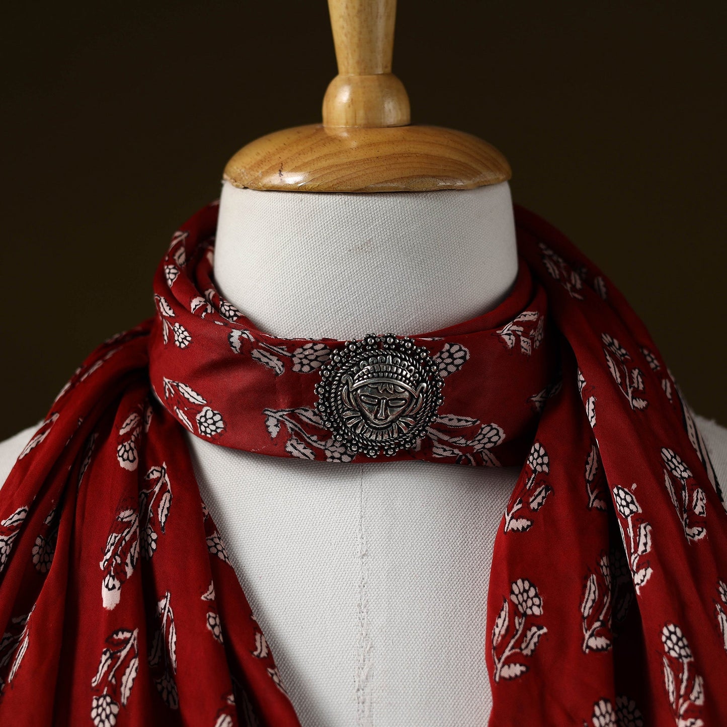 Bagh modal silk pendant necklace scarf 84 - handcrafted