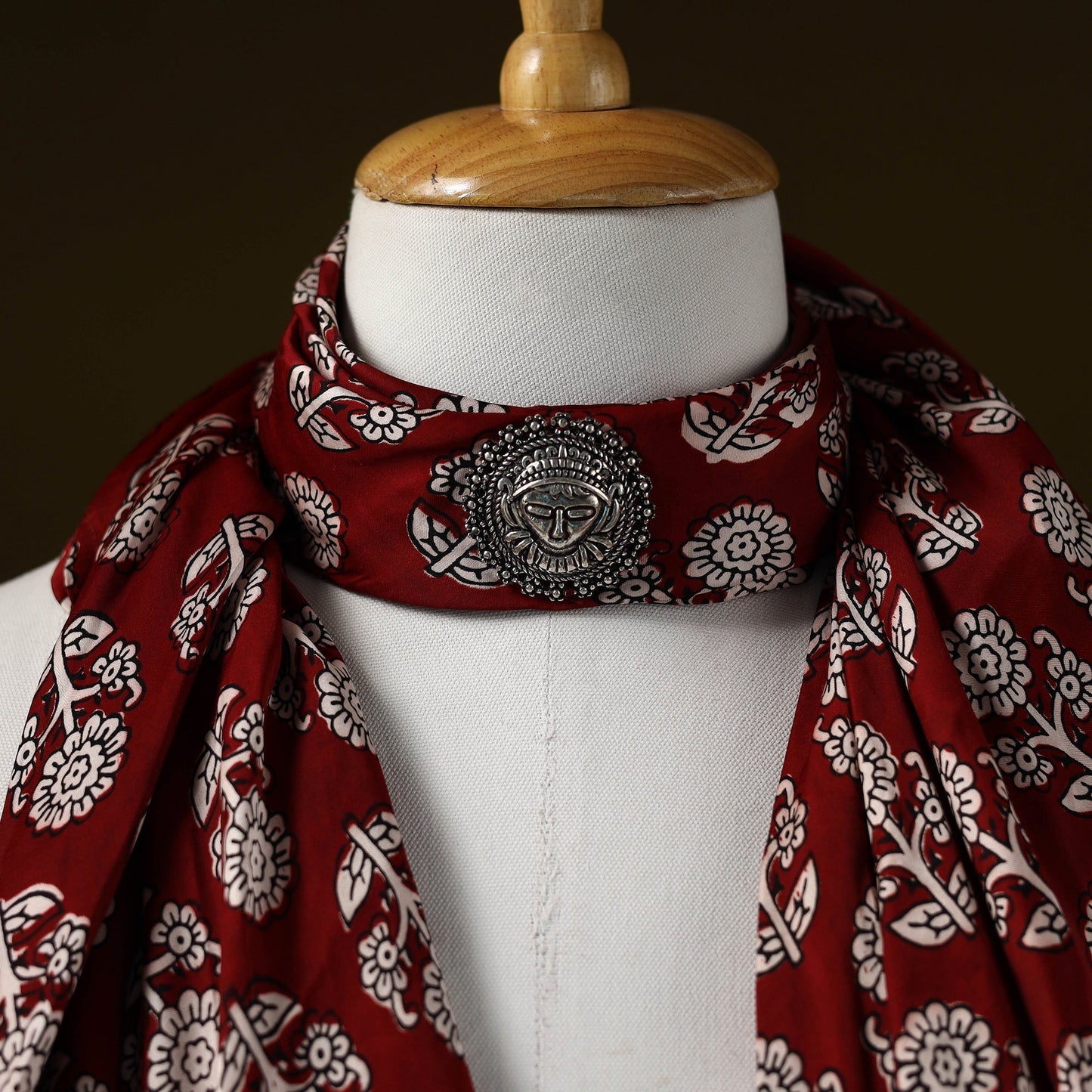 Bagh modal silk pendant necklace scarf 89 - handcrafted