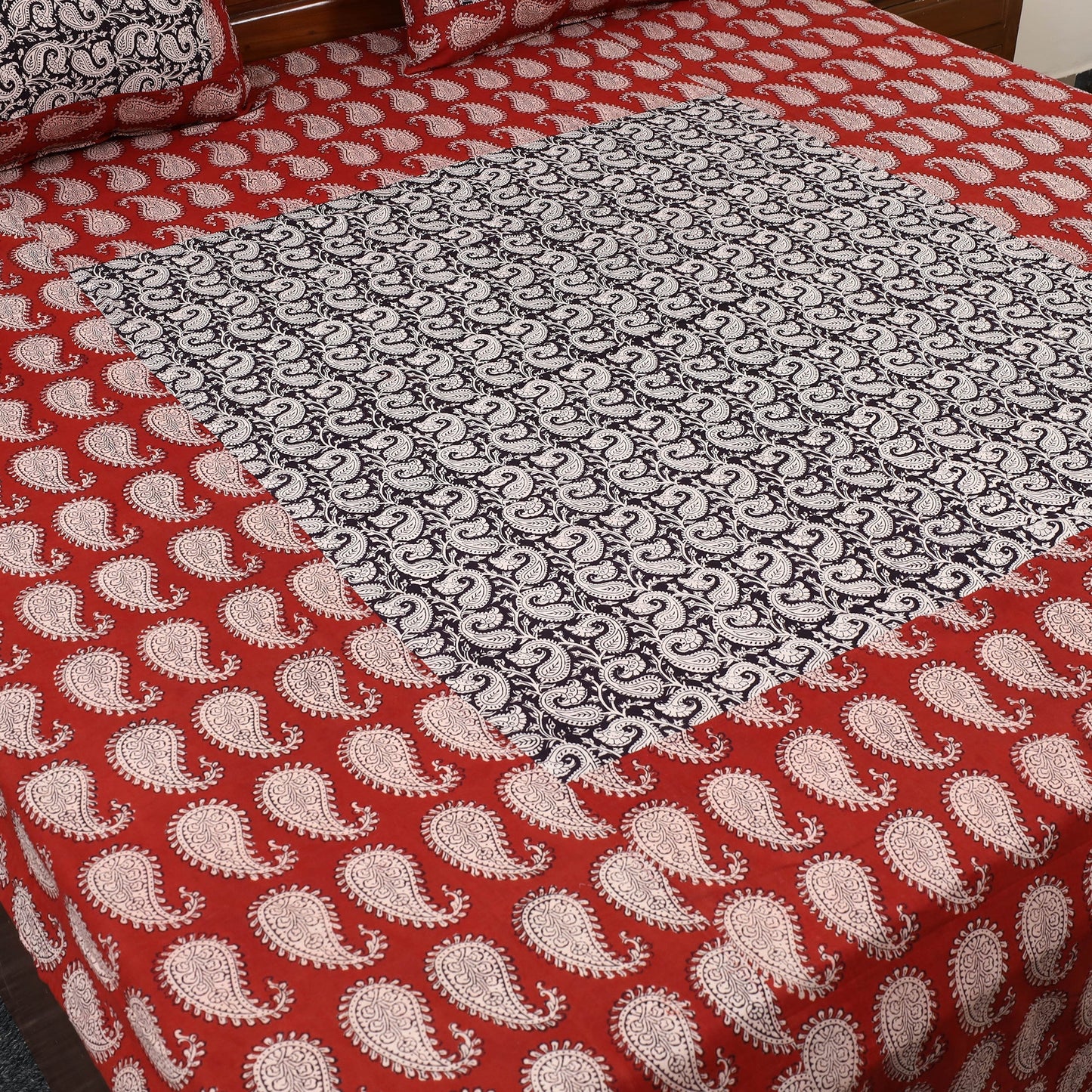 Bagh Print with Bagru Patch Cotton Bedsheet Set