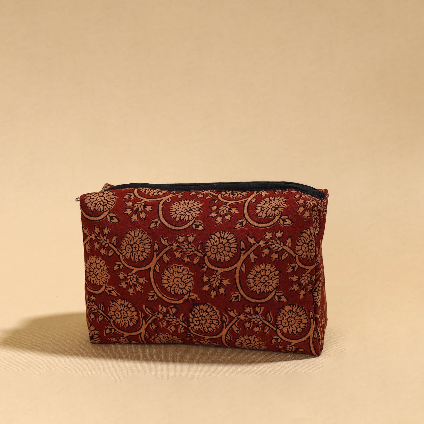 Bagh Block Printed Cotton Toiletry Pouch 01