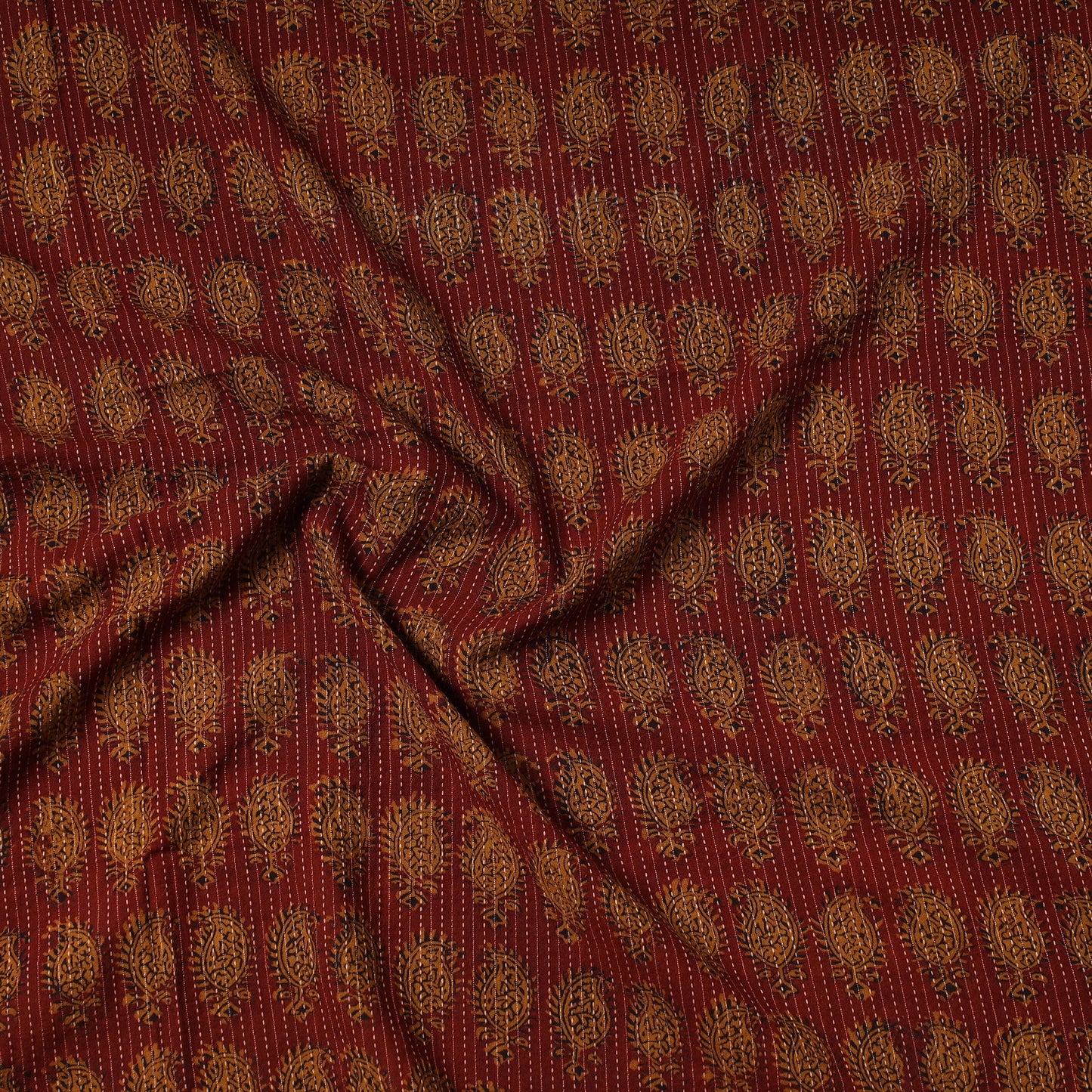 Bagh Block Printed Kantha Style Cotton Precut Fabric 84