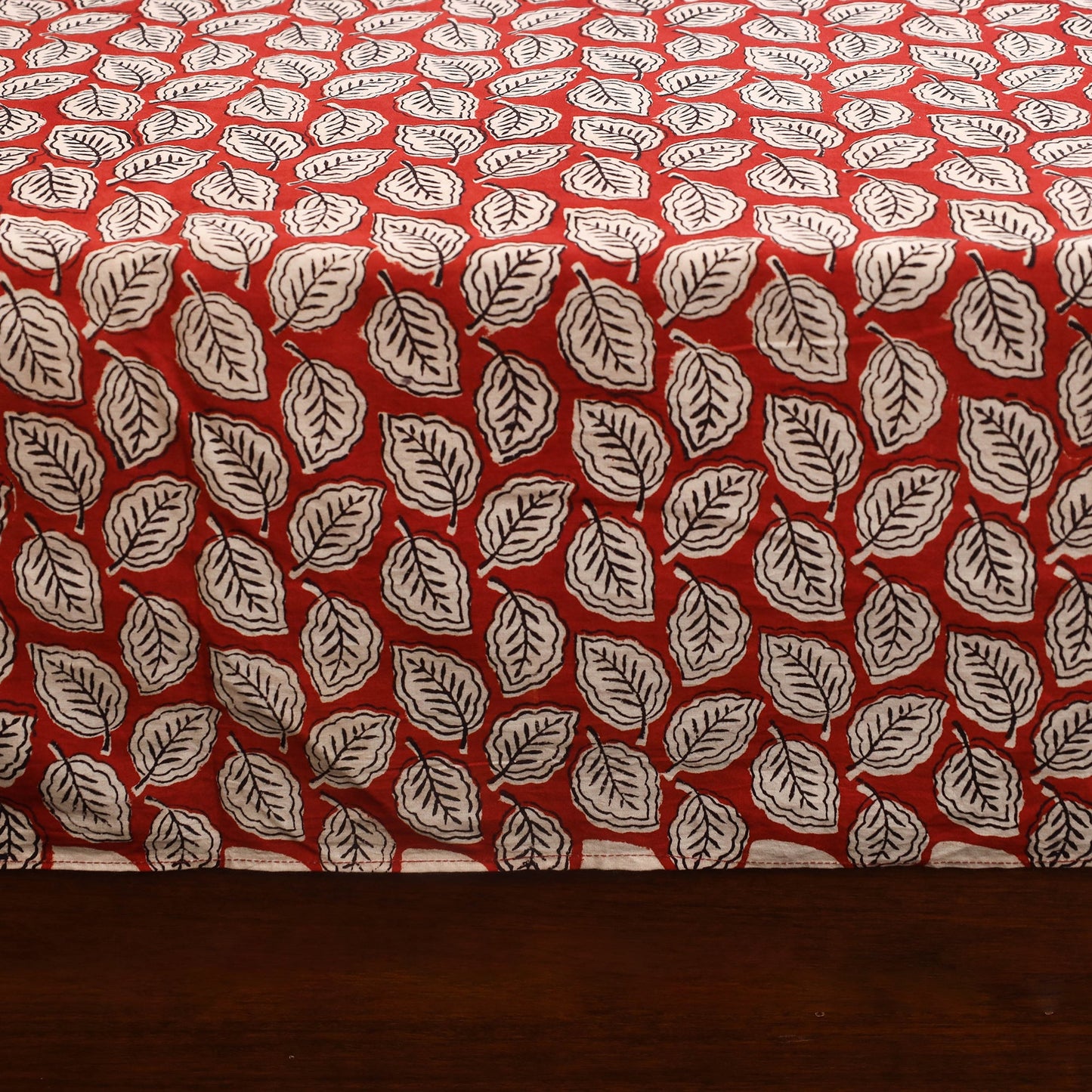 Red - bagru with bagh patch cotton bedsheet set 07