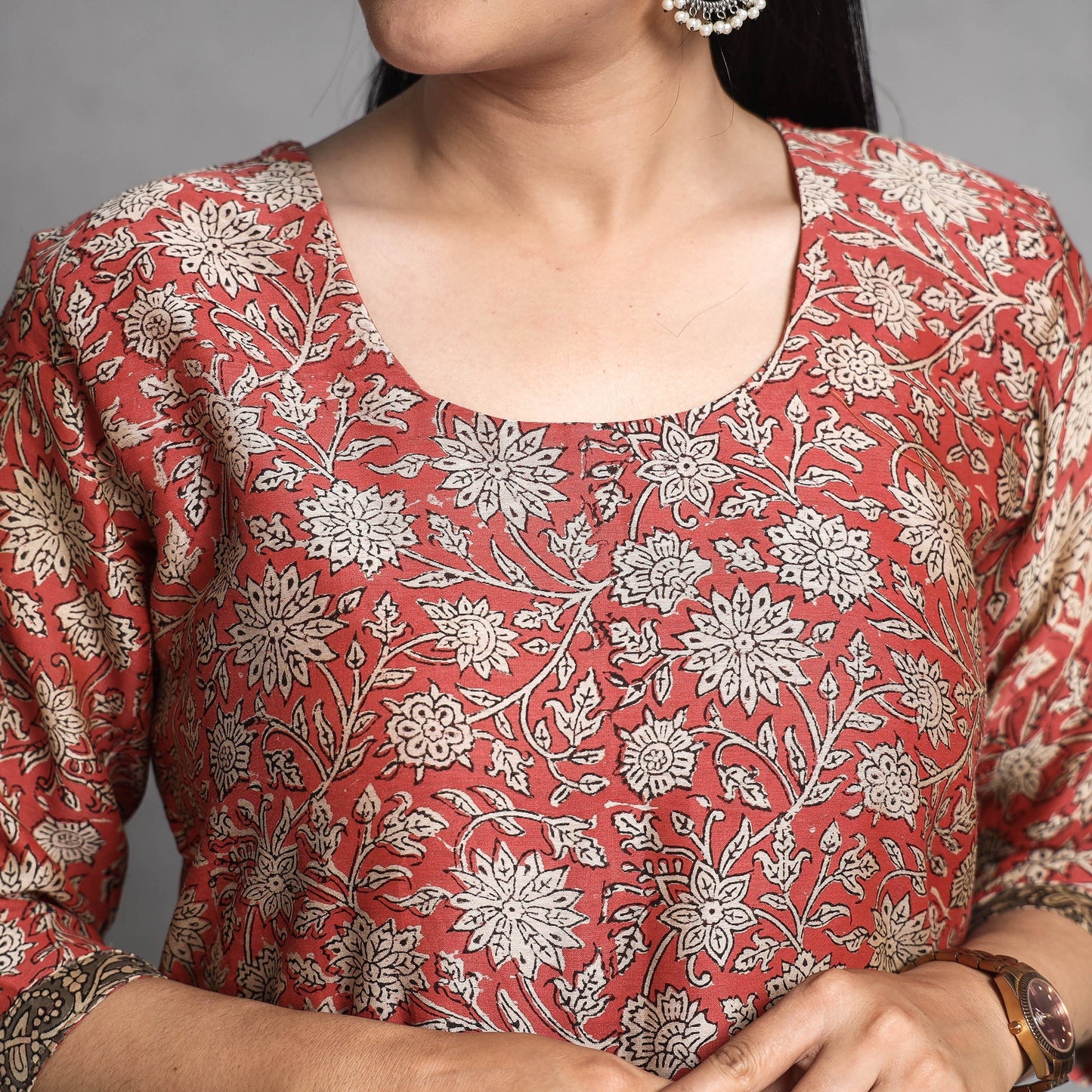 Bagru Block Printed Chanderi Silk Kurta with Palazzo & Dupatta Set