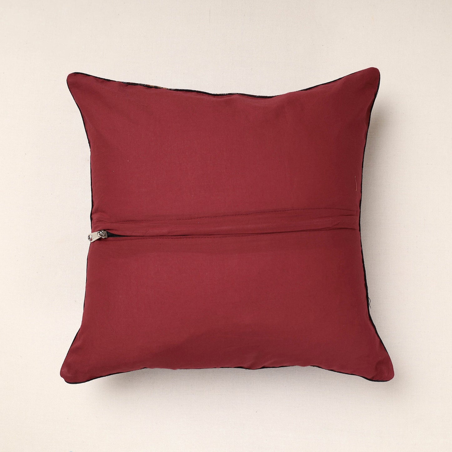 Buy Red Bagru Block Printed Cotton Cushion Cover